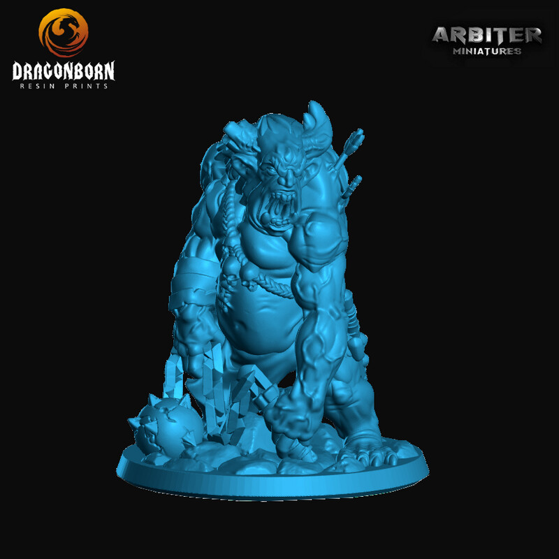 Troll with Chainball 2 - DnD RPG Wargaming Miniatures 
