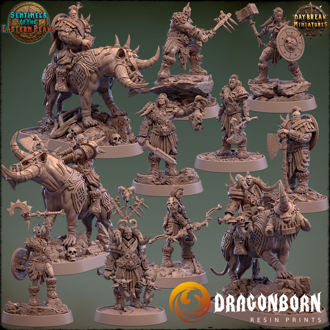 Barbarians DnD RPG Wargaming Miniatures - Sentinels of The Eastern Peaks Set