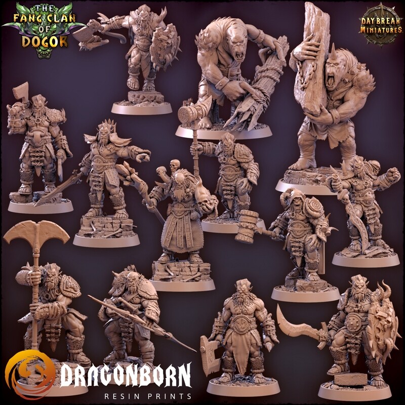 The Fang Clan of Dogor Set - Bugbears DnD RPG Wargaming Miniatures