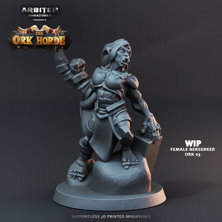 Ork Berserker 3 - Female - DnD RPG Wargaming Miniatures