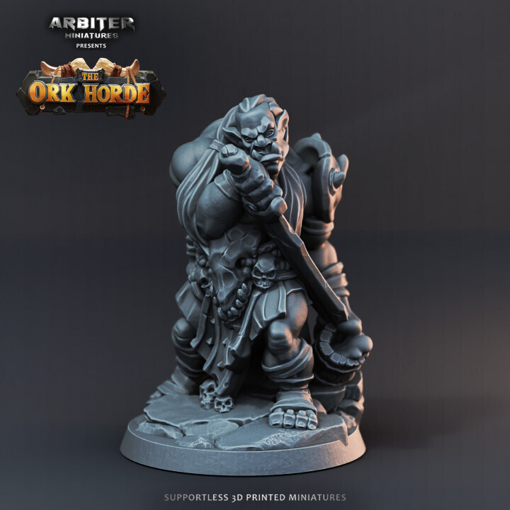 Ork Blooddrinker 1 - DnD RPG Wargaming Miniatures