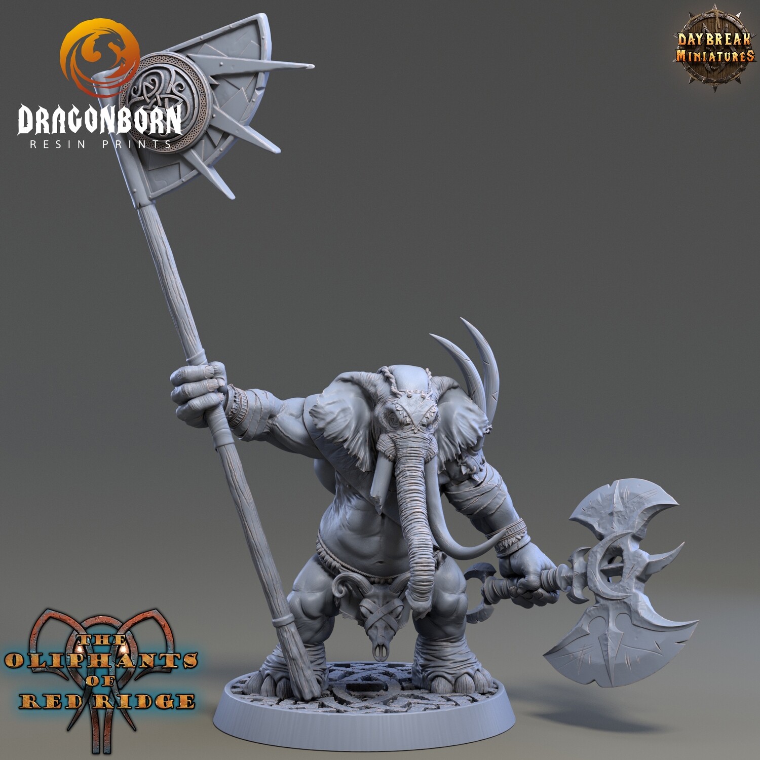 Dourbe Tuskbanner - Oliphant Warrior DnD RPG Wargaming Miniatures