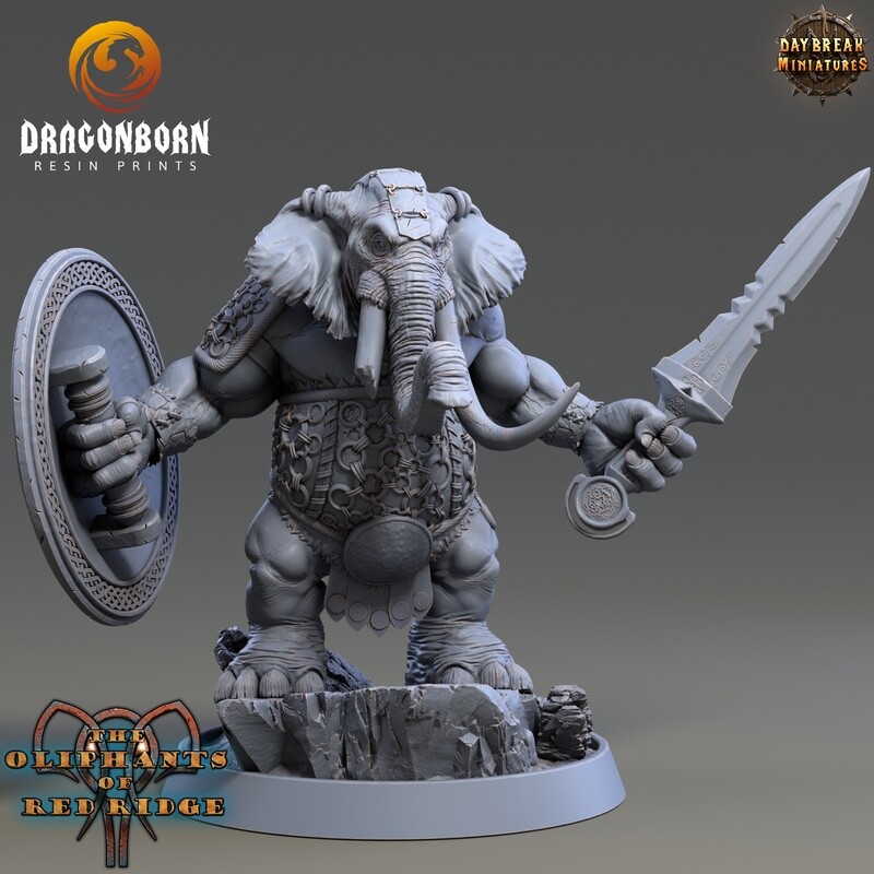 Achilles Broken - Oliphant Warrior DnD RPG Wargaming Miniatures