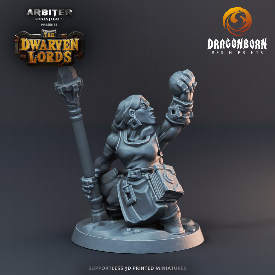 Dwarf Arcane Female 1 - DnD RPG Wargaming Miniatures