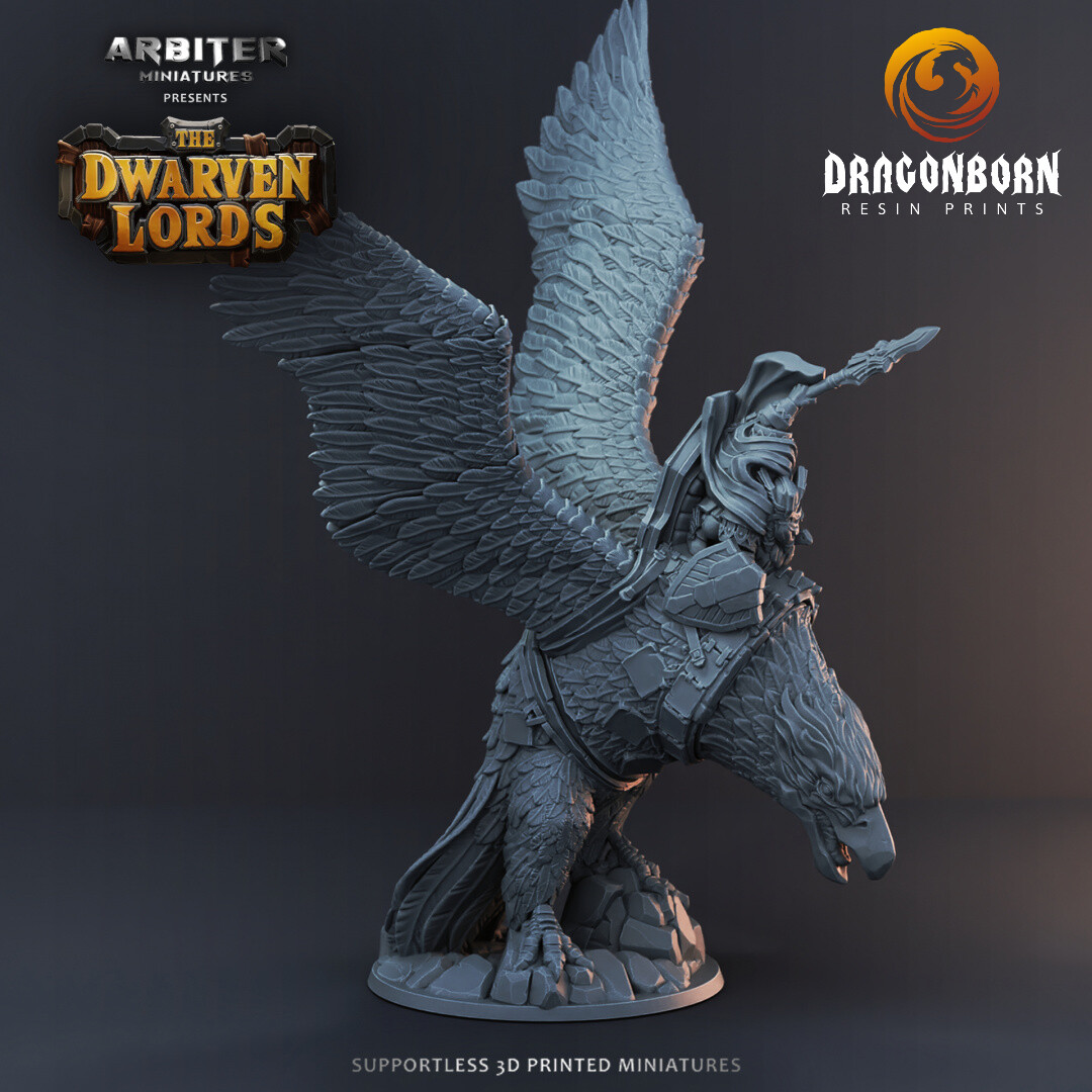 Dwarf King on Eagle - DnD RPG Wargaming Miniatures