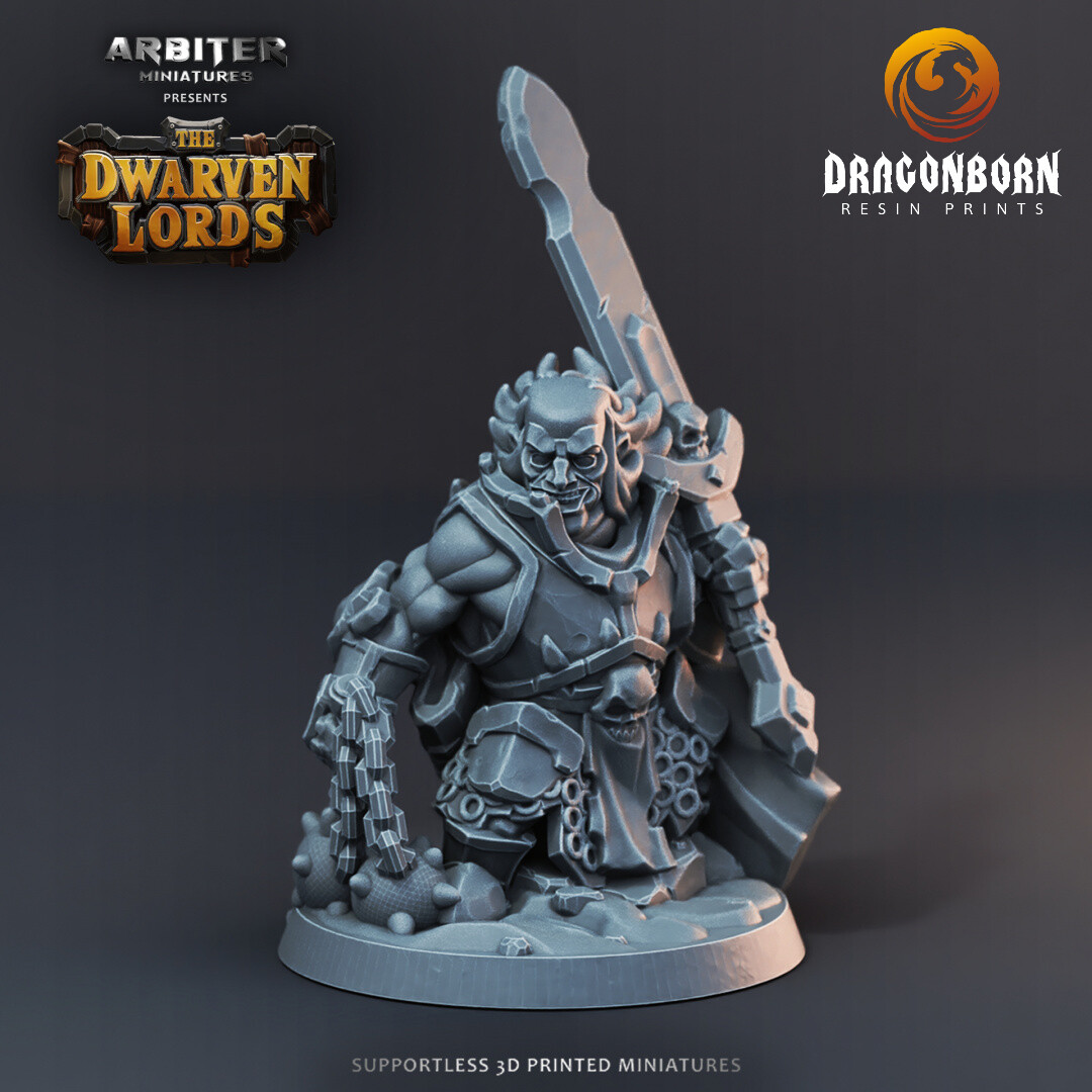 Dwarf Dark Knight 1 - DnD RPG Wargaming Miniatures
