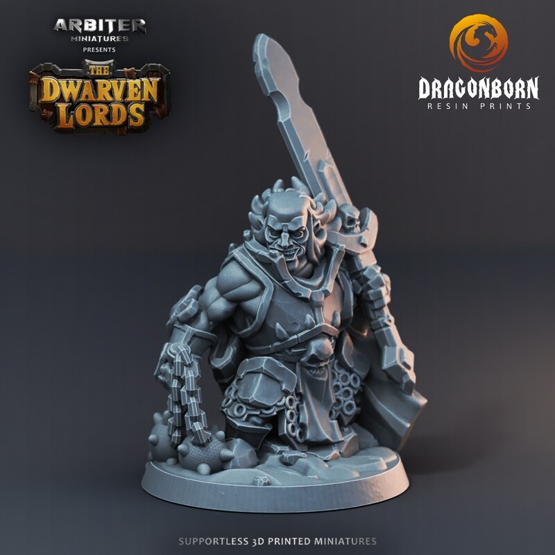 Dwarf Dark Knight 1 - DnD RPG Wargaming Miniatures