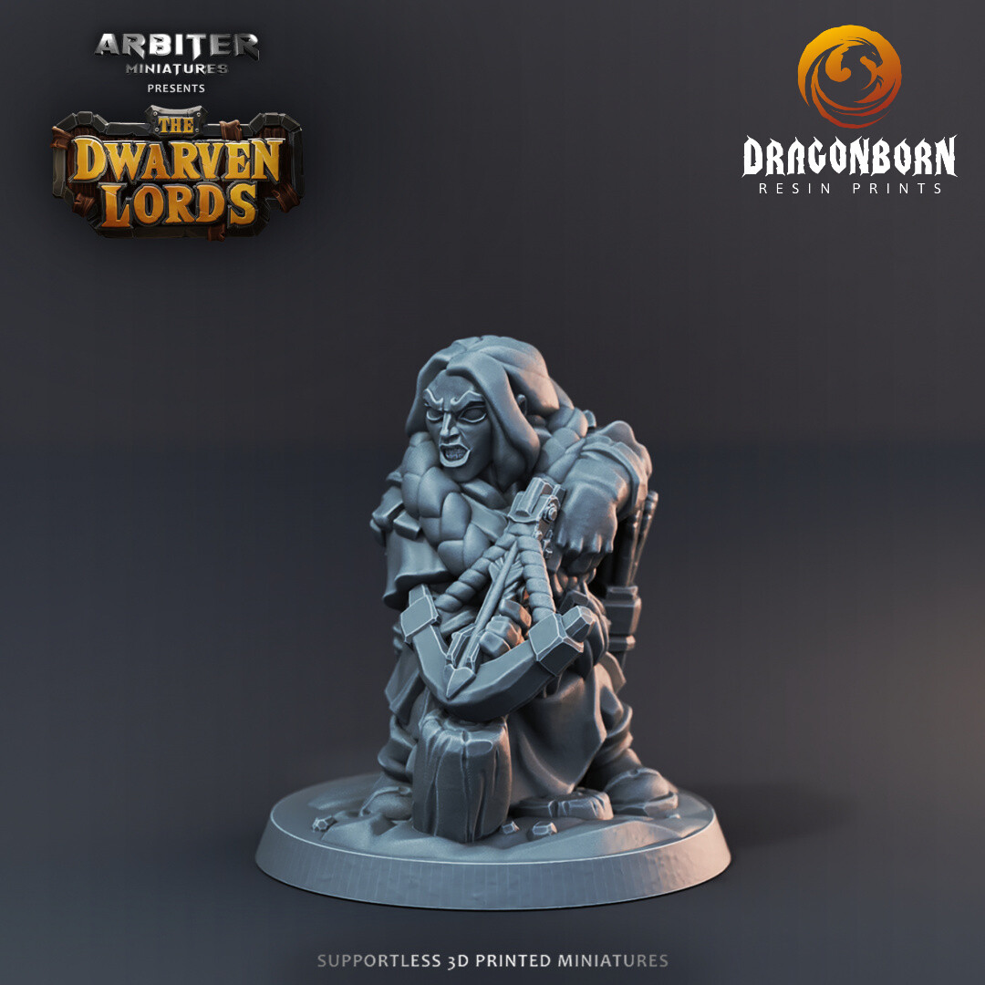Dwarf Female Archer 2 - DnD RPG Wargaming Miniatures