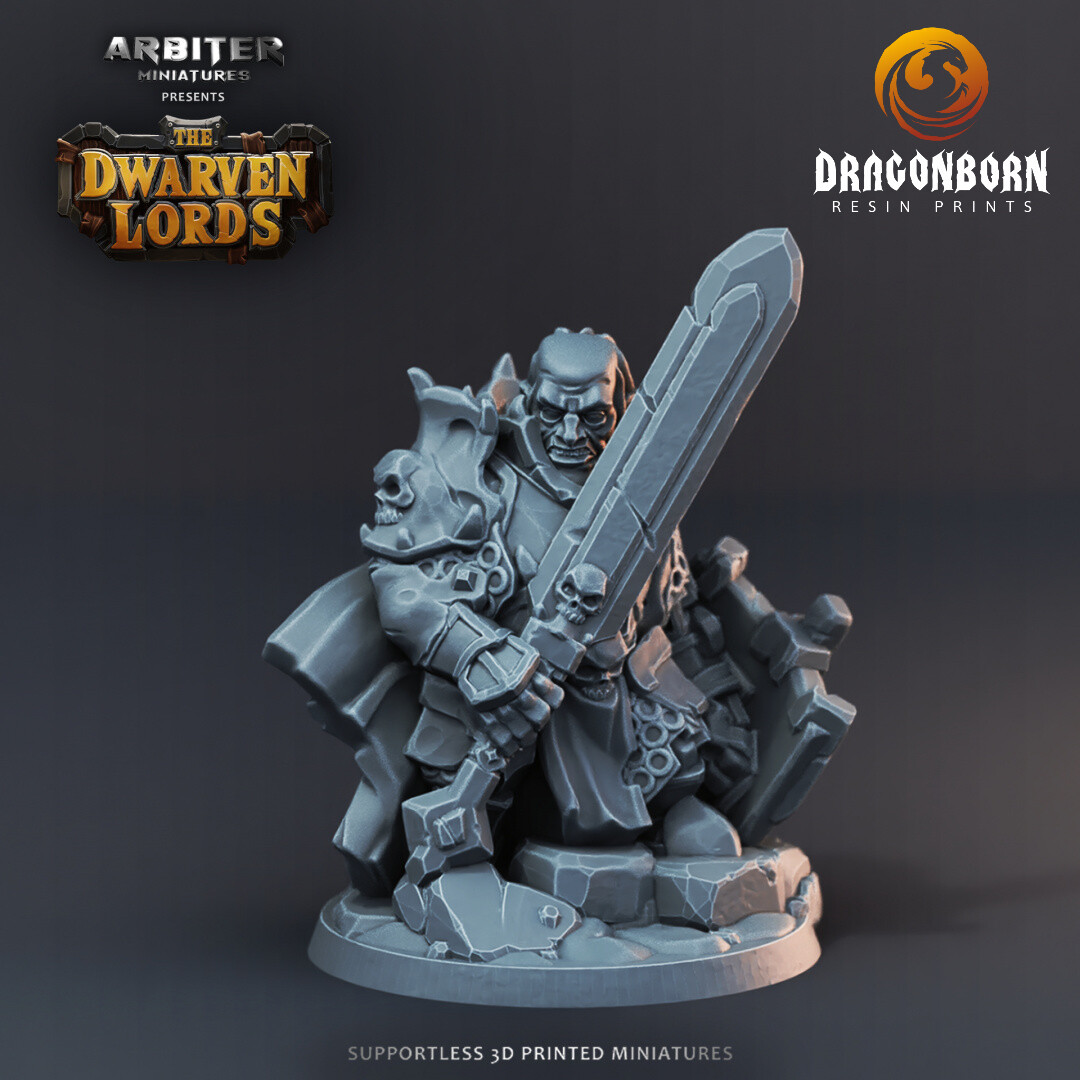 Dwarf Dark Knight 4 - DnD RPG Wargaming Miniatures