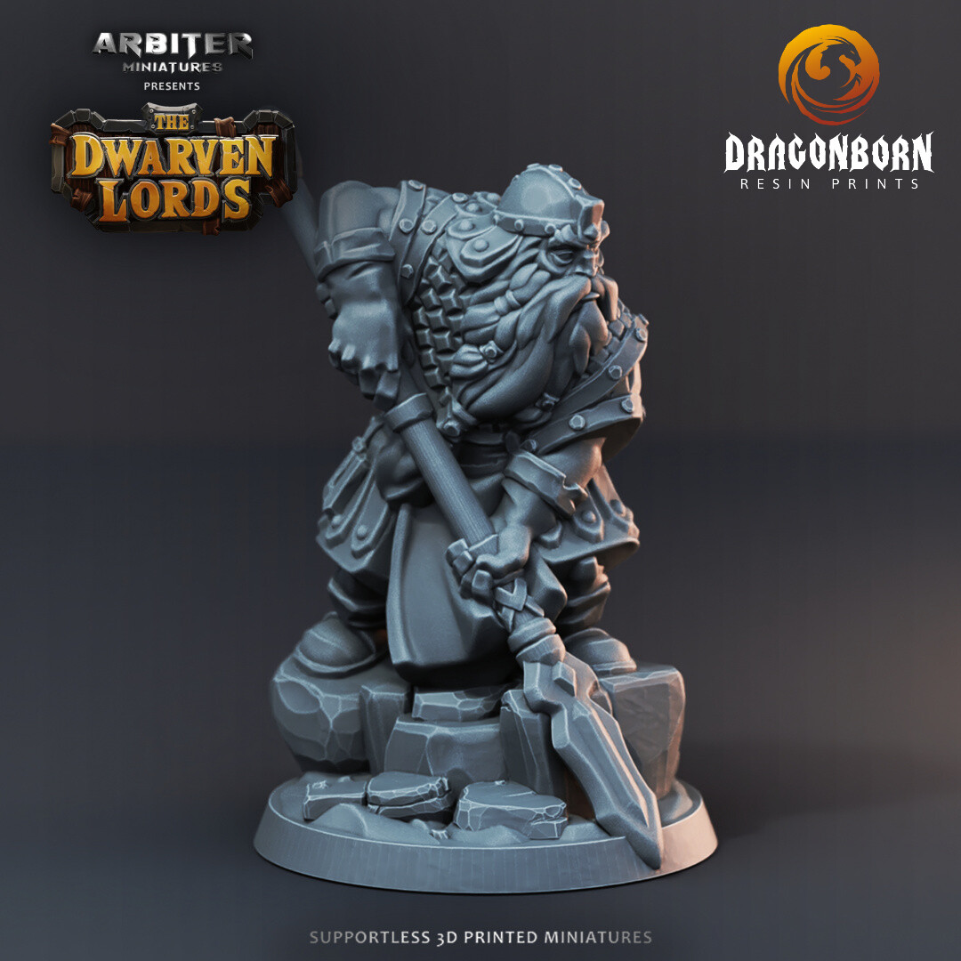 Dwarf Male Spear 1 - DnD RPG Wargaming Miniatures