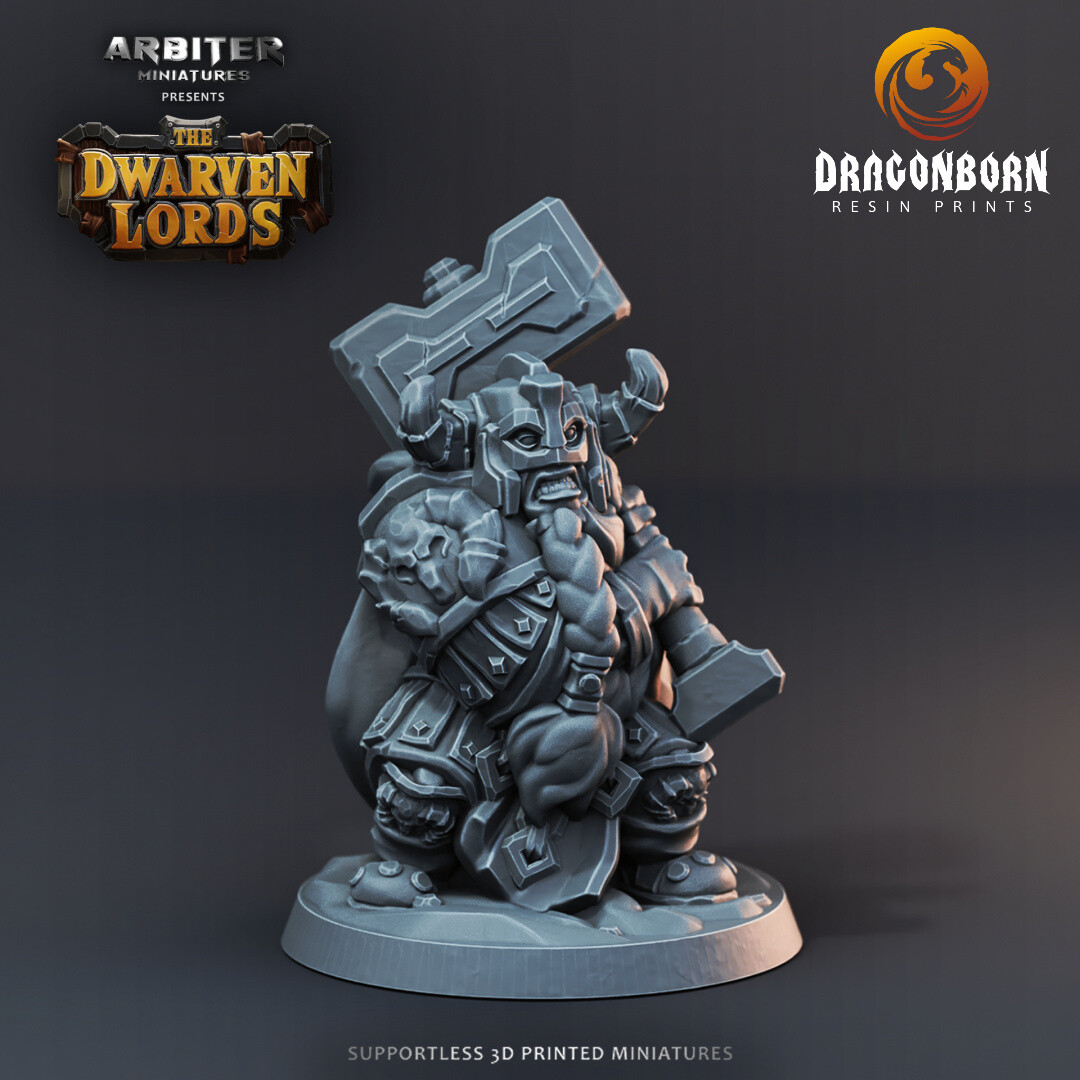 Dwarf Hammer Champion 1 - DnD RPG Wargaming Miniatures