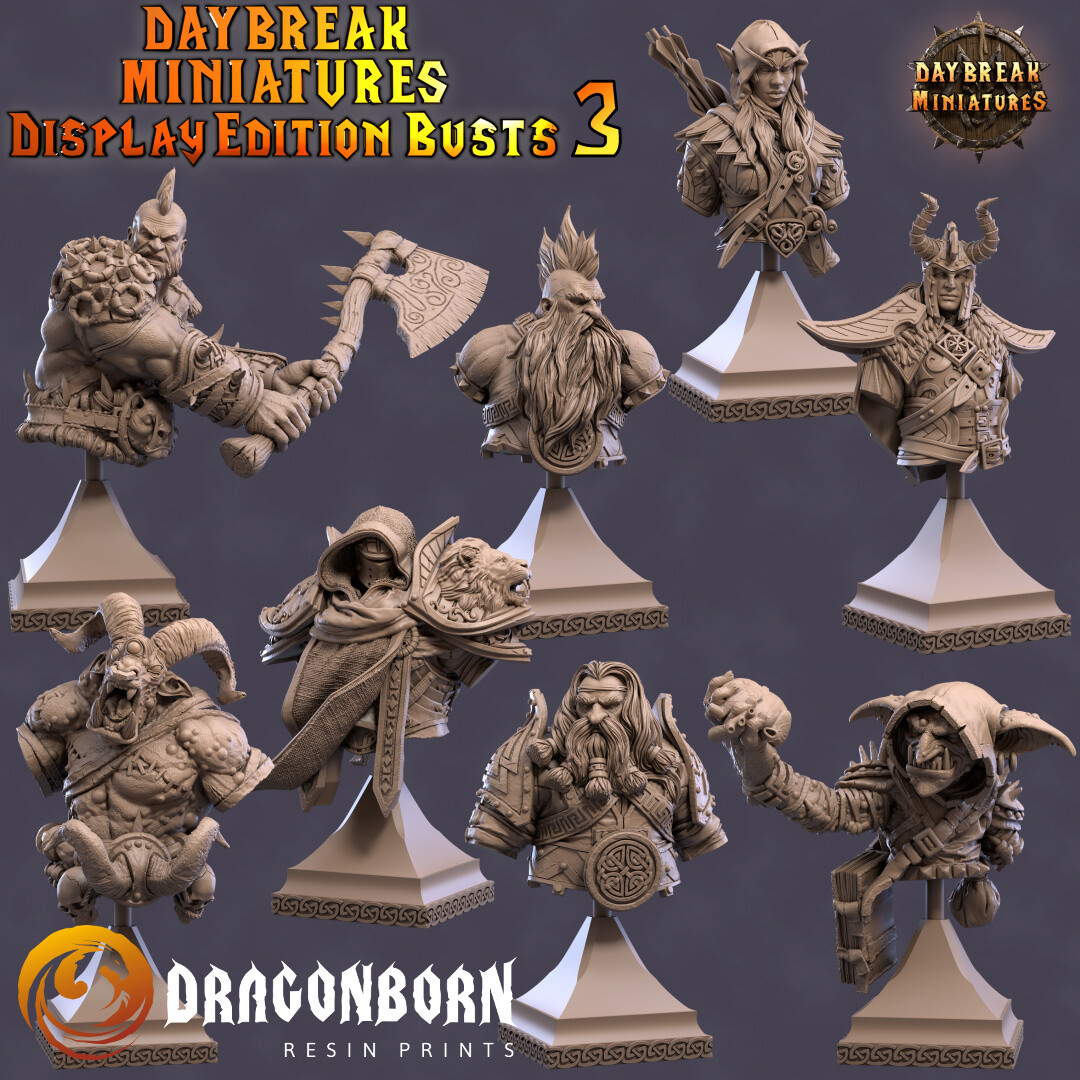 Daybreak Miniatures Display Edition Fantasy Busts Set 3