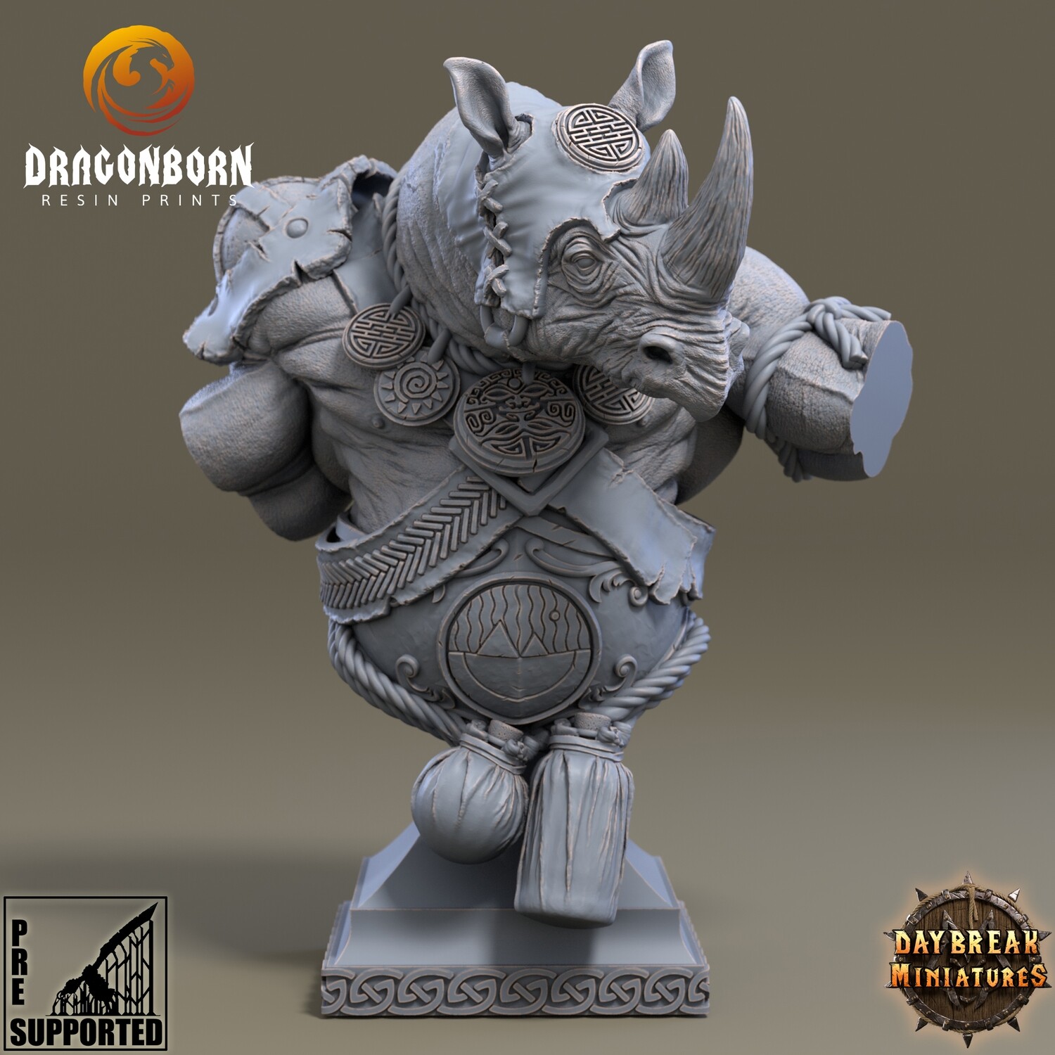 Metrocles Red Gazer - Rhinofolk Warrior Bust
