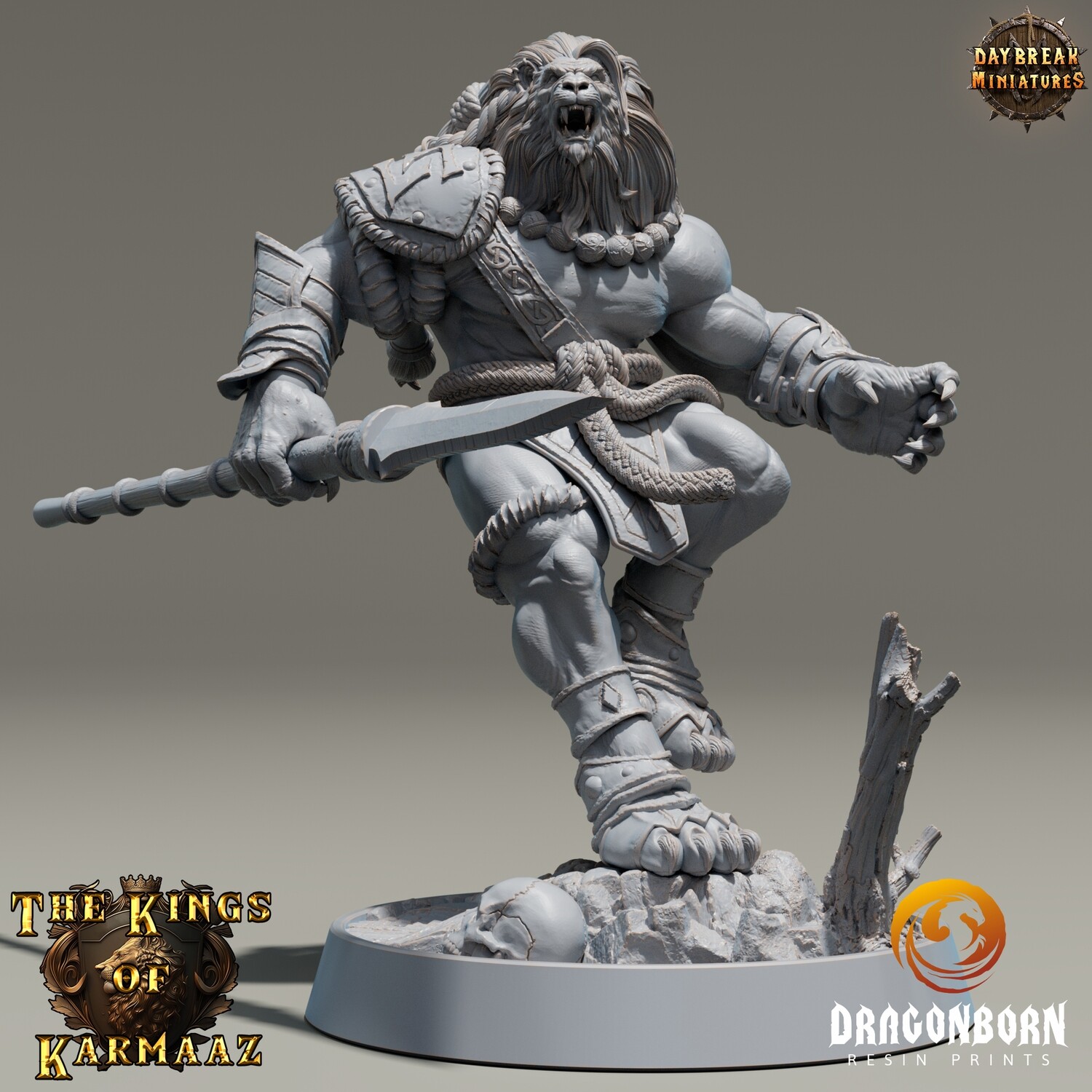 King Gutterung - Lion Warrior DnD RPG Wargaming Miniatures