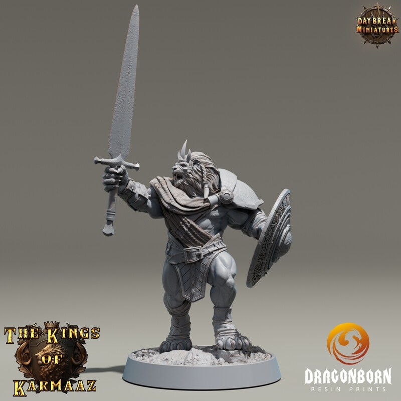 King Goldenmane - Lion Warrior DnD RPG Wargaming Miniatures