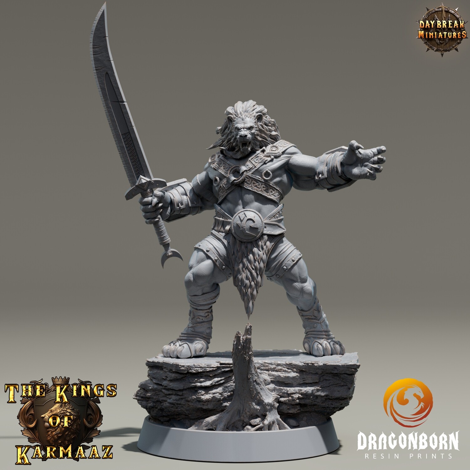 King Deepcut - Lion Warrior DnD RPG Wargaming Miniatures