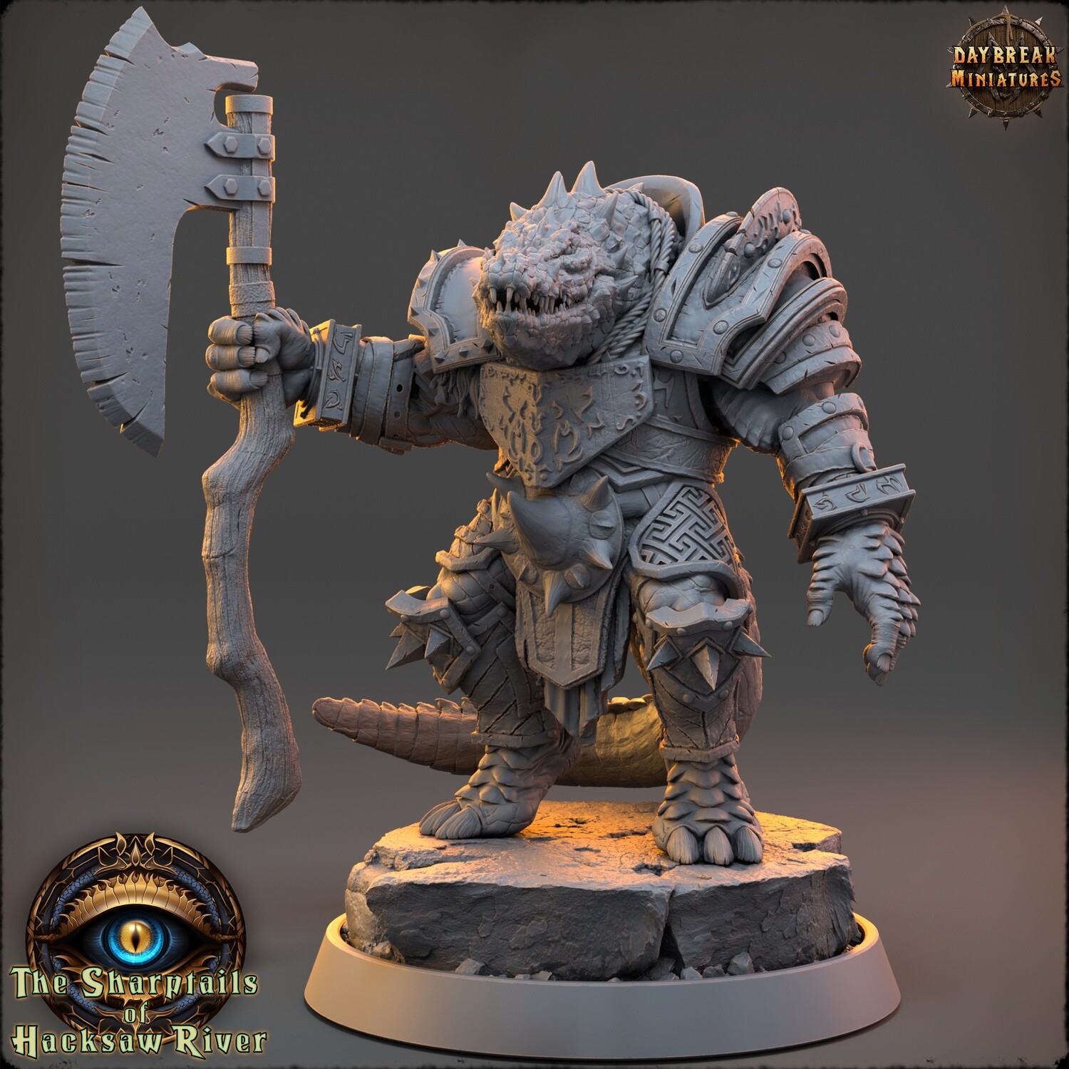 Arnolf Boneblade - Crocodilians Warrior DnD RPG Wargaming Miniatures