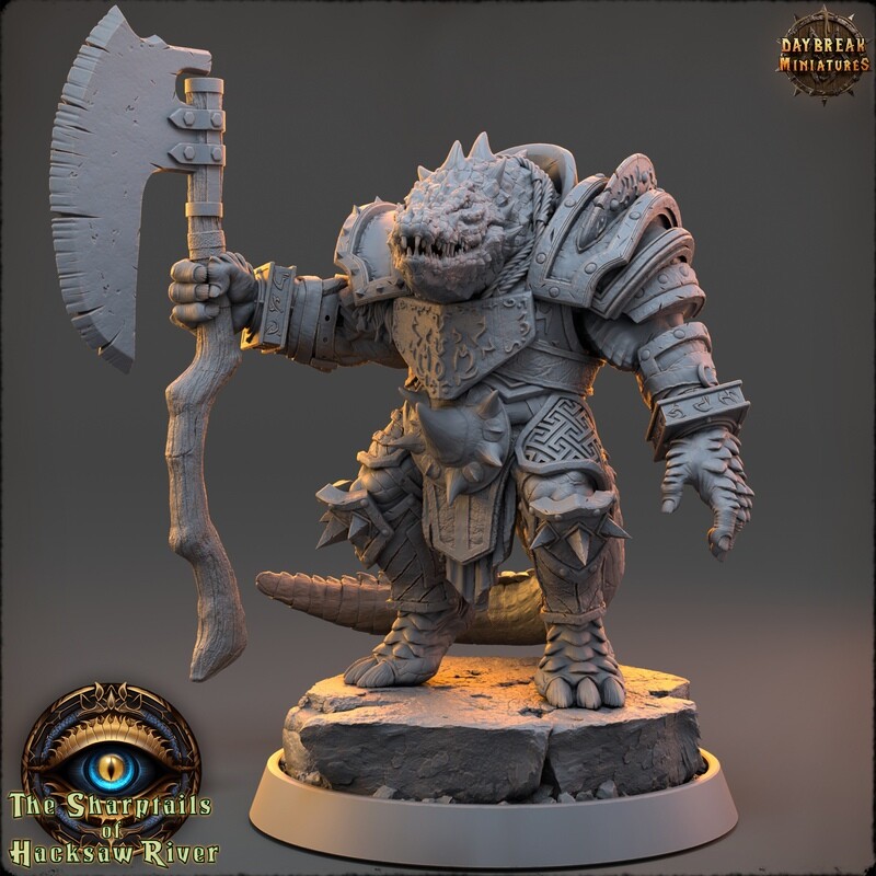 Arnolf Boneblade - Crocodilians Warrior DnD RPG Wargaming Miniatures