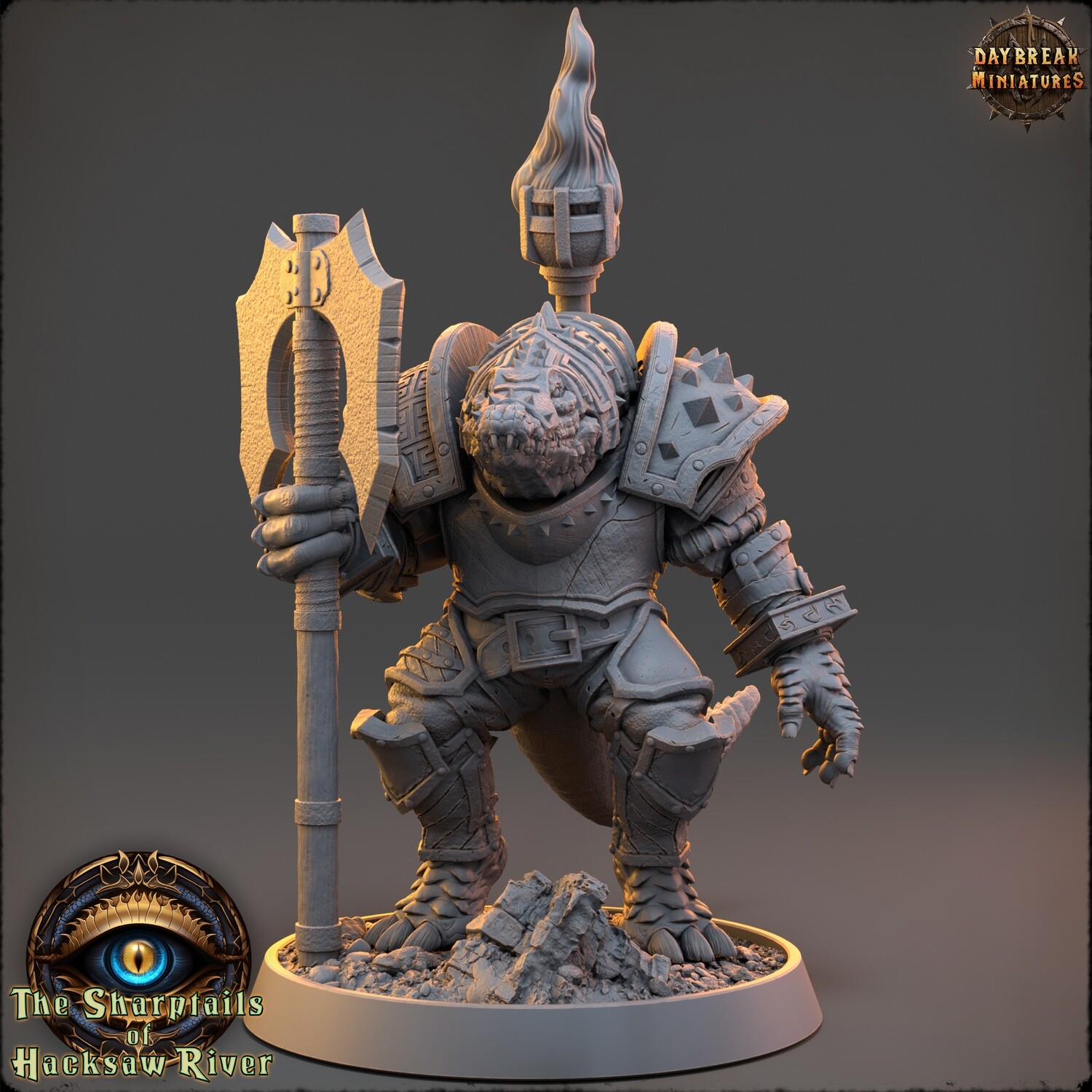 Eeken Flame - Crocodilians Warrior DnD RPG Wargaming Miniatures