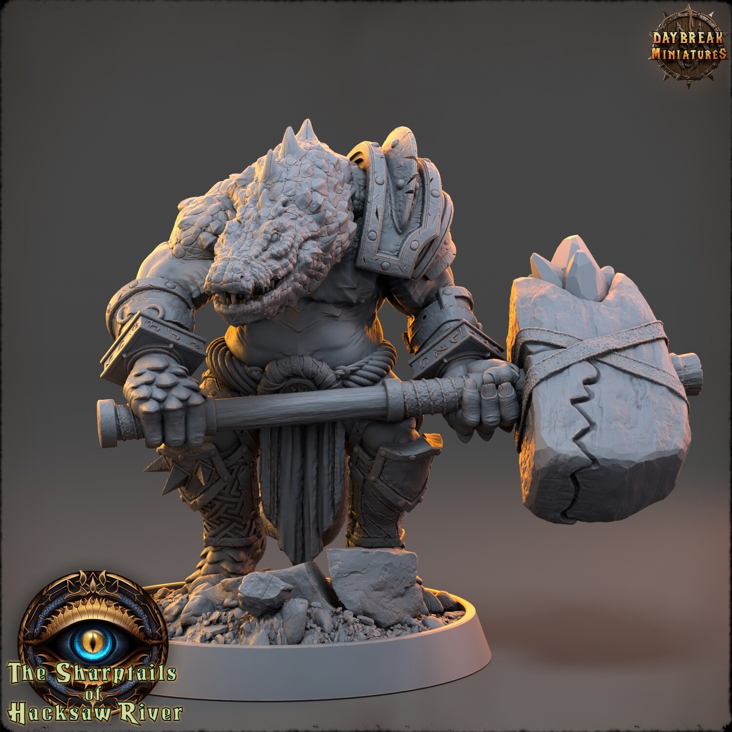 Magton Jawhammer - Crocodilians Warrior DnD RPG Wargaming Miniatures