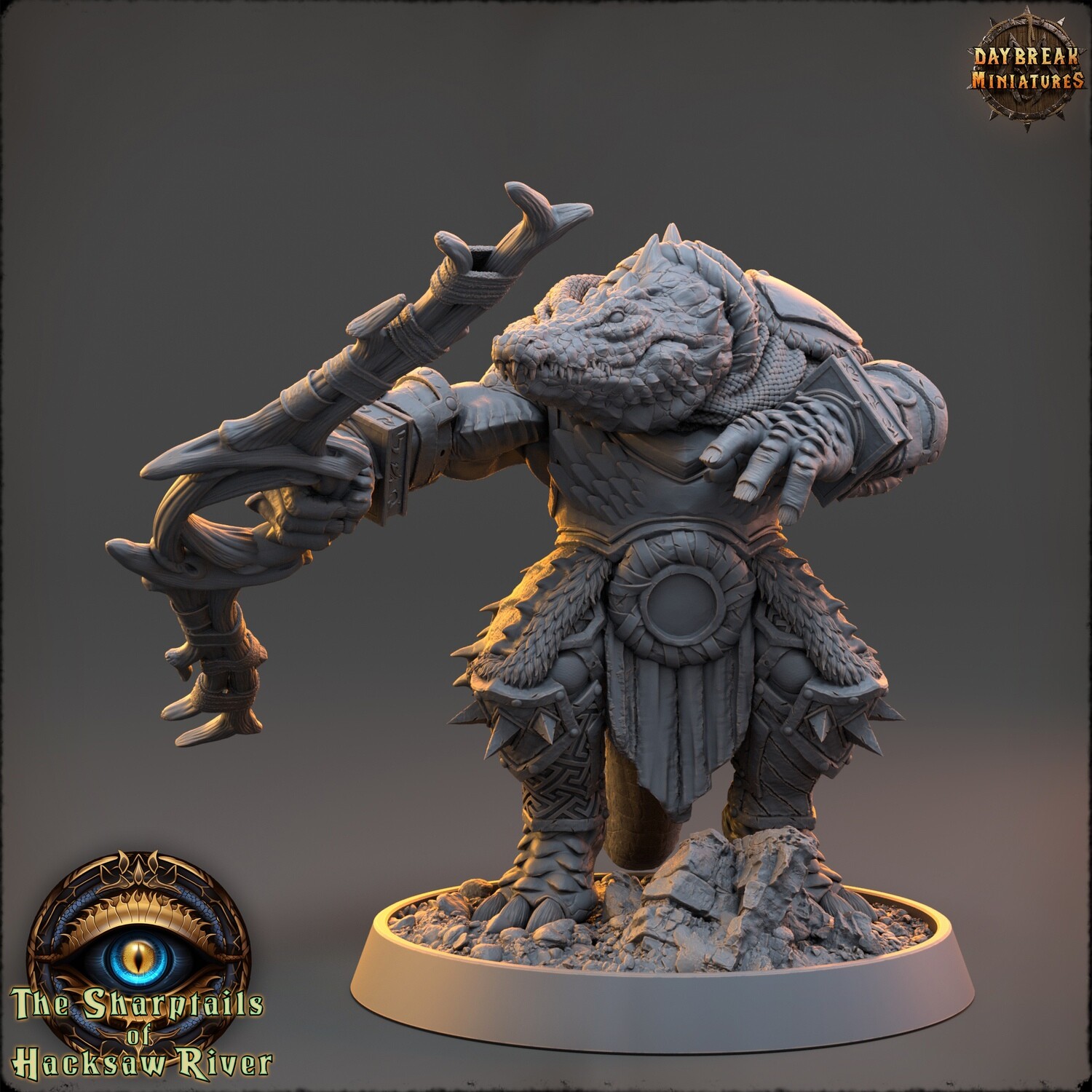 Tungsten Pointmour - Crocodilians Warrior DnD RPG Wargaming Miniatures