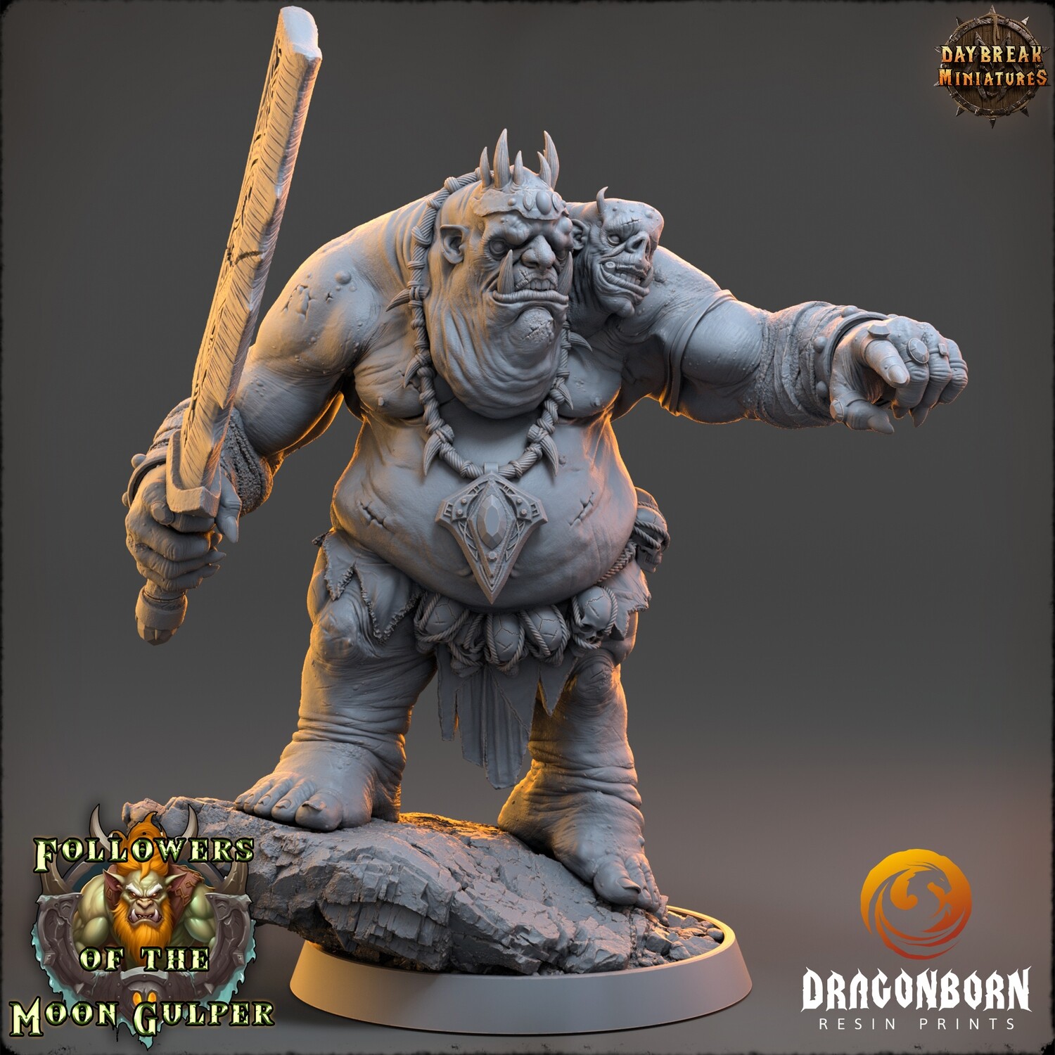 Cayark Ravenbrazz &amp; son - Ogre Warrior DnD RPG Wargaming Miniatures