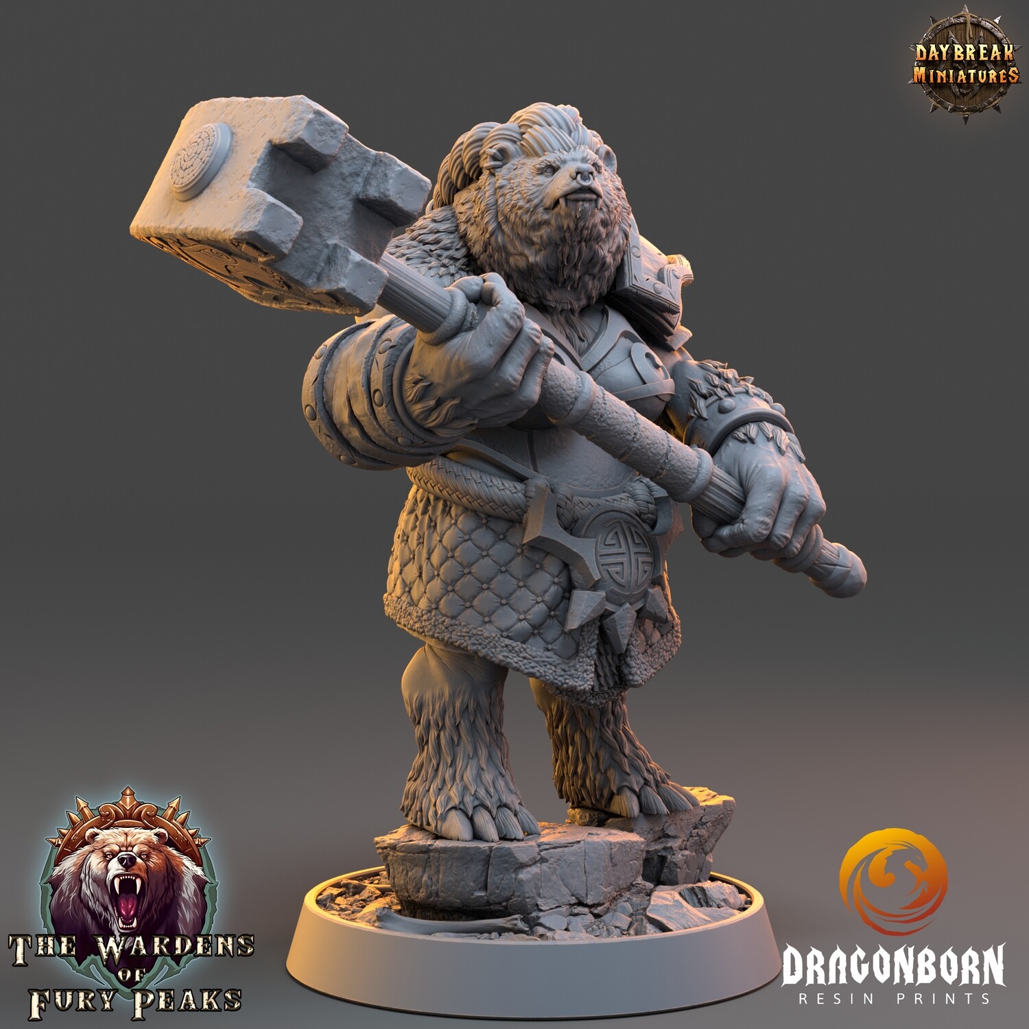Mercoria Tenfoot - Ursine Warrior DnD RPG Wargaming Miniatures