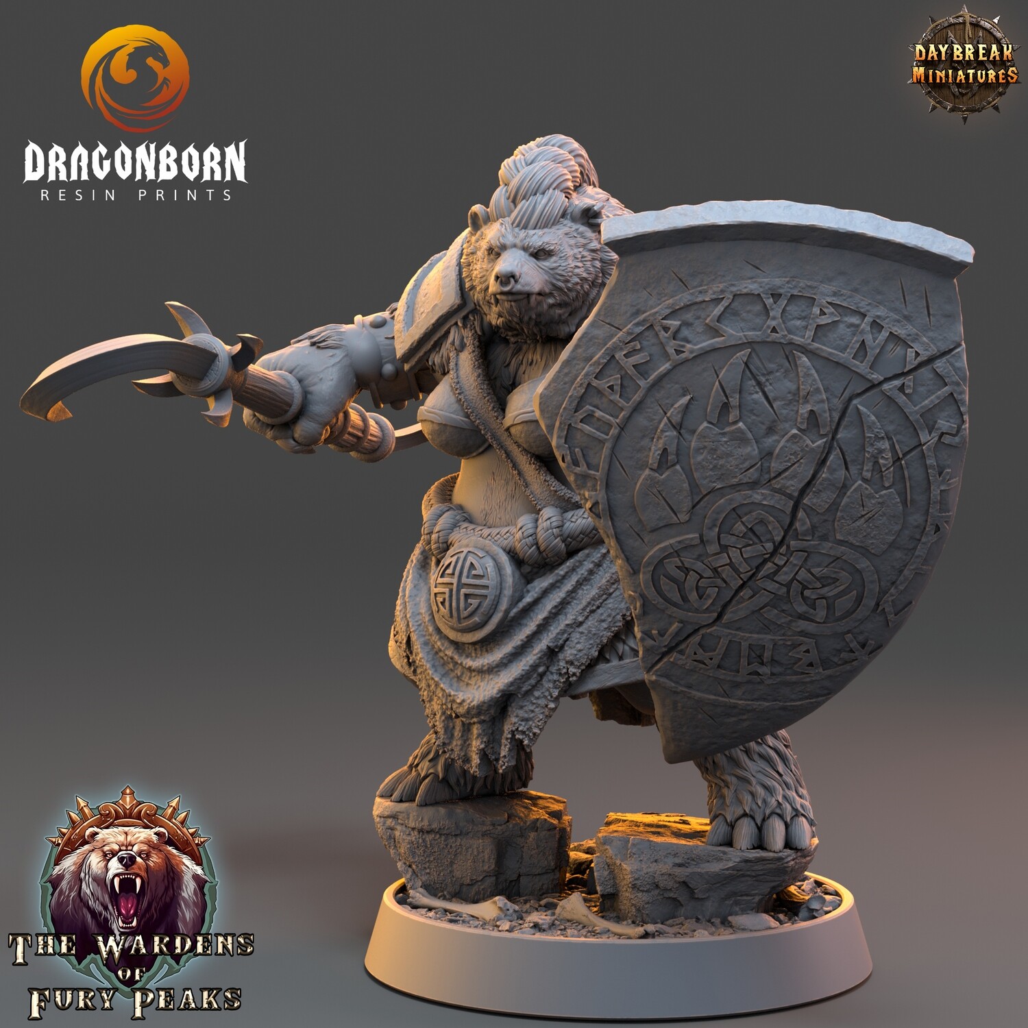 Ursulla Rammer - Ursine Warrior DnD RPG Wargaming Miniatures