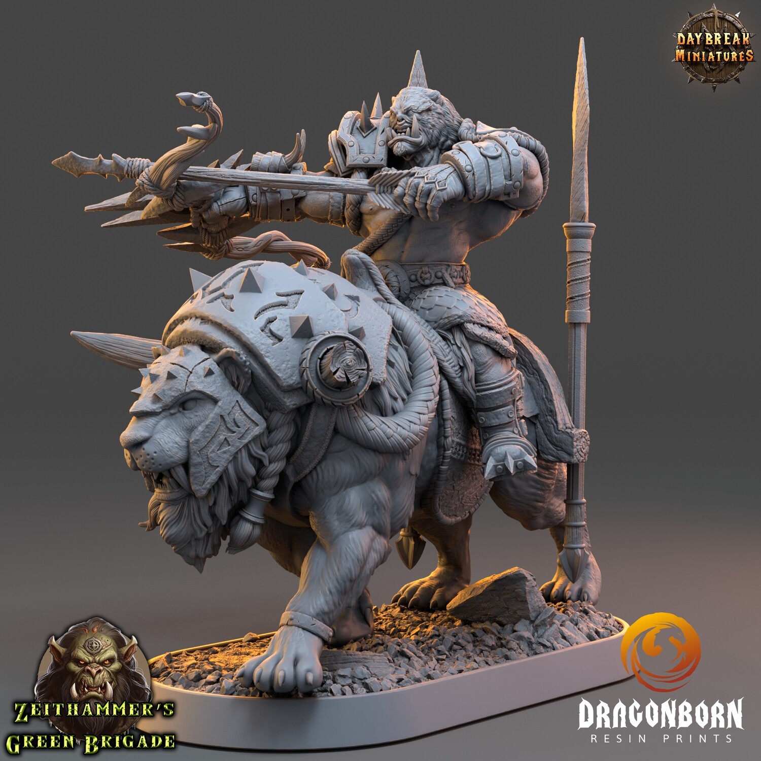 Zwoop Zauber on Cutter Cat - Orc Warrior DnD RPG Wargaming Miniatures