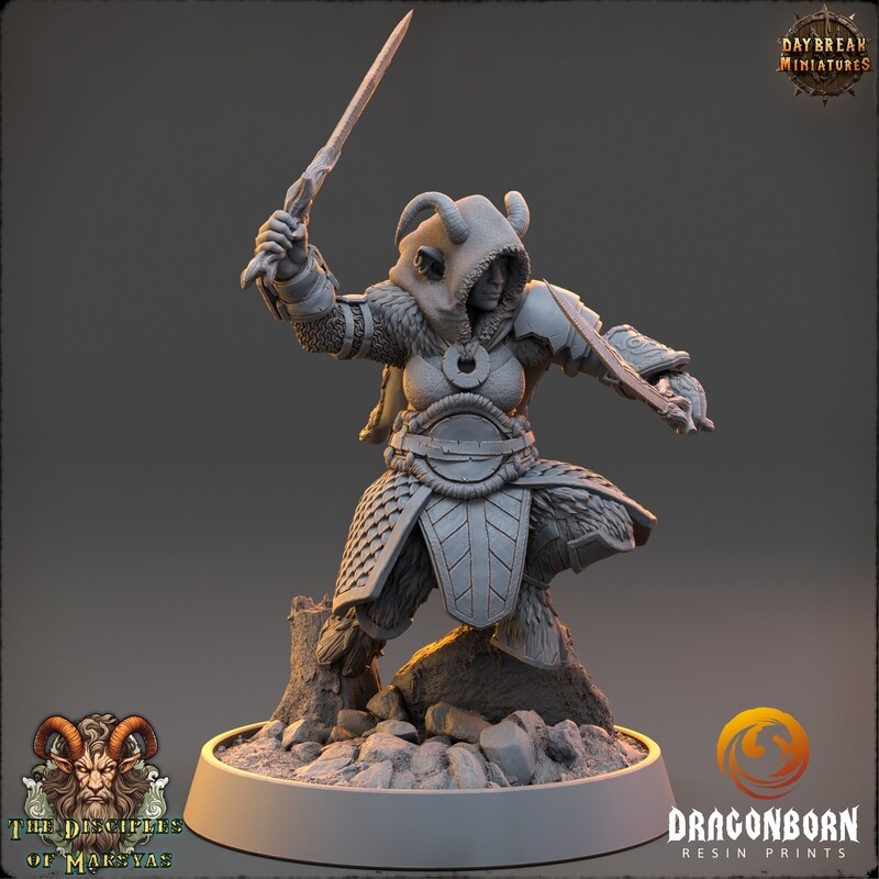 Meevhinia Sharpeye - Satyr Warrior DnD RPG Wargaming Miniatures