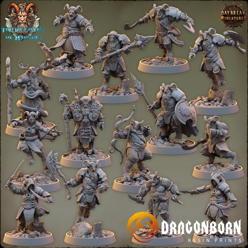 The Disciples of Marsyas - Satyr Warriors DnD RPG Wargaming Miniatures