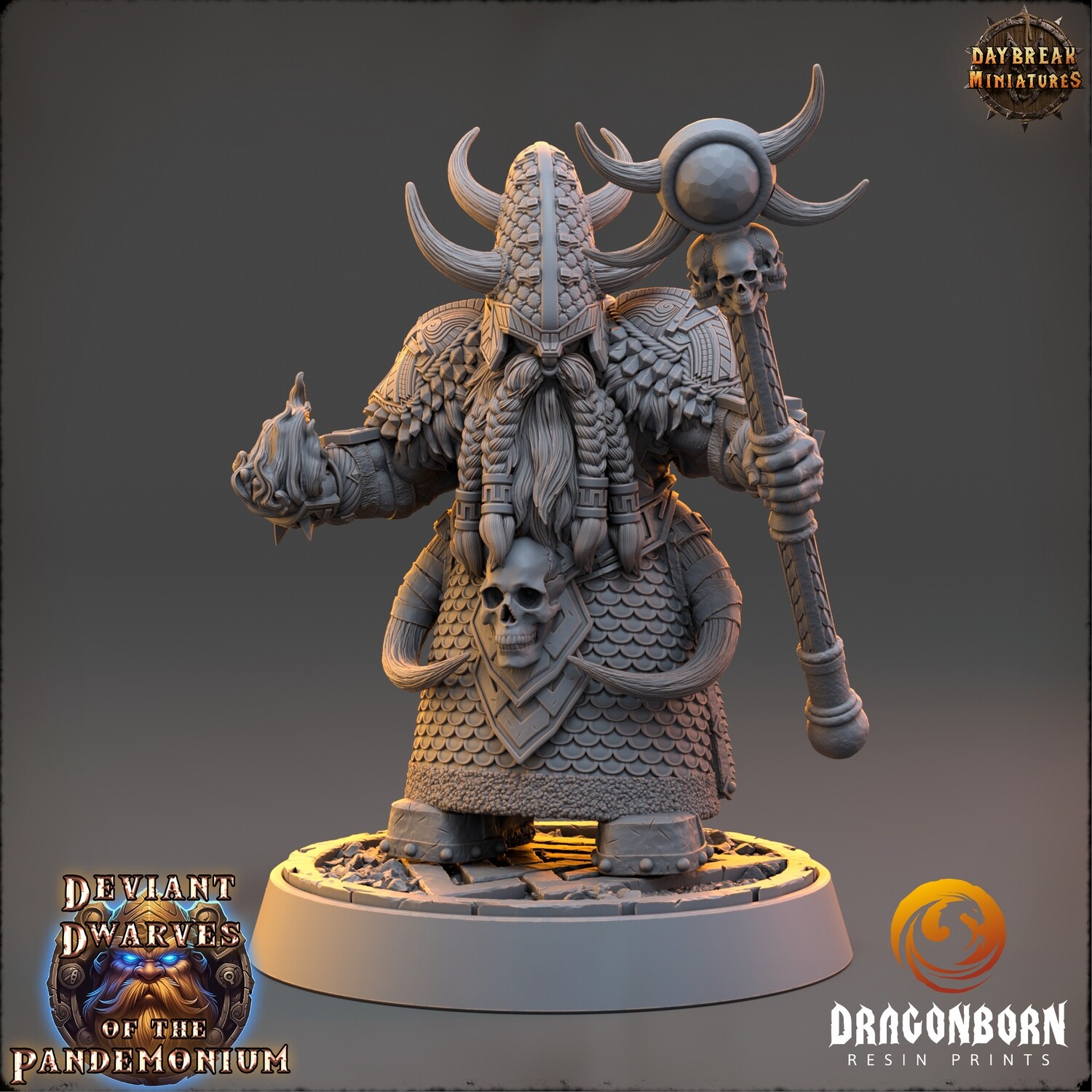 Kromund The Fire Whisperer - Chaos Dwarf Warrior DnD RPG Wargaming Miniatures
