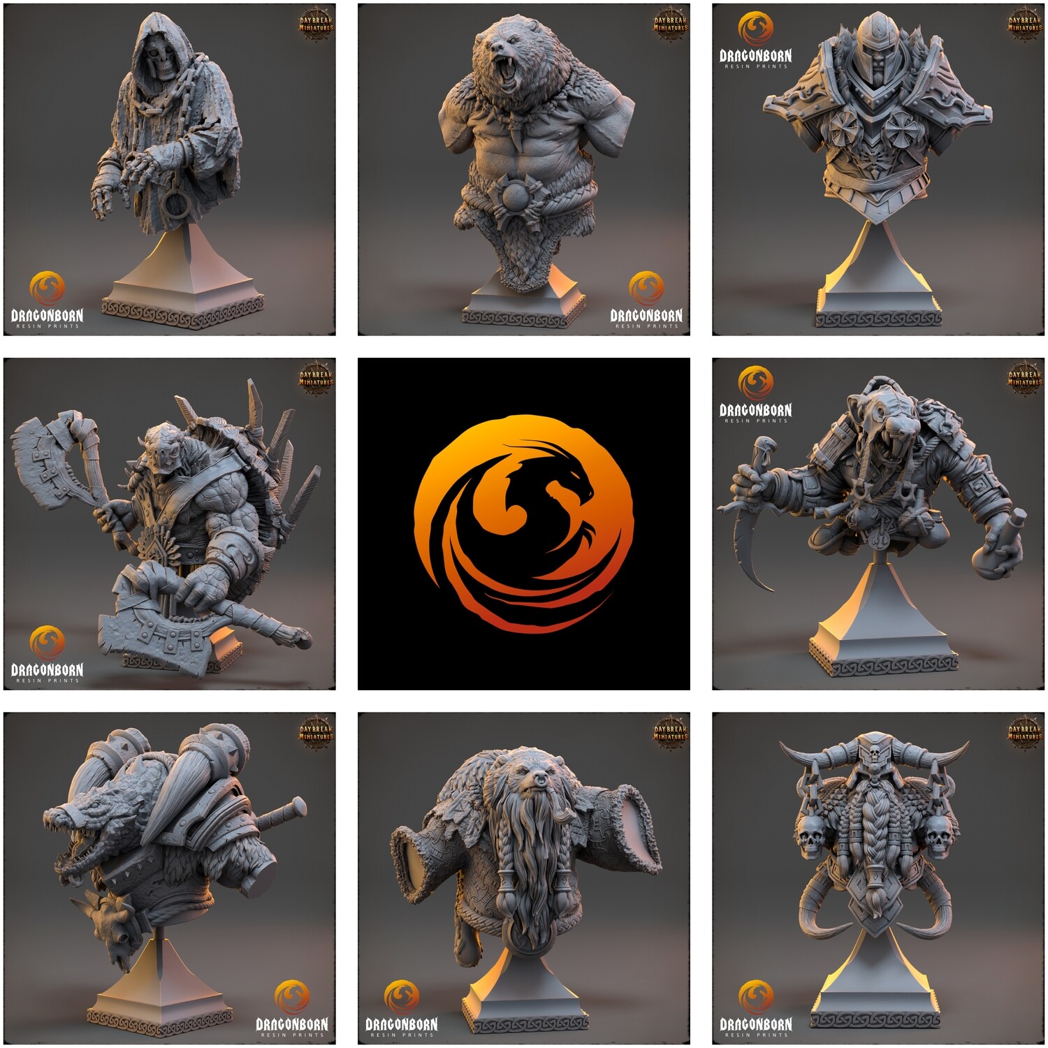 Daybreak Miniatures Display Edition Fantasy Busts Set 7