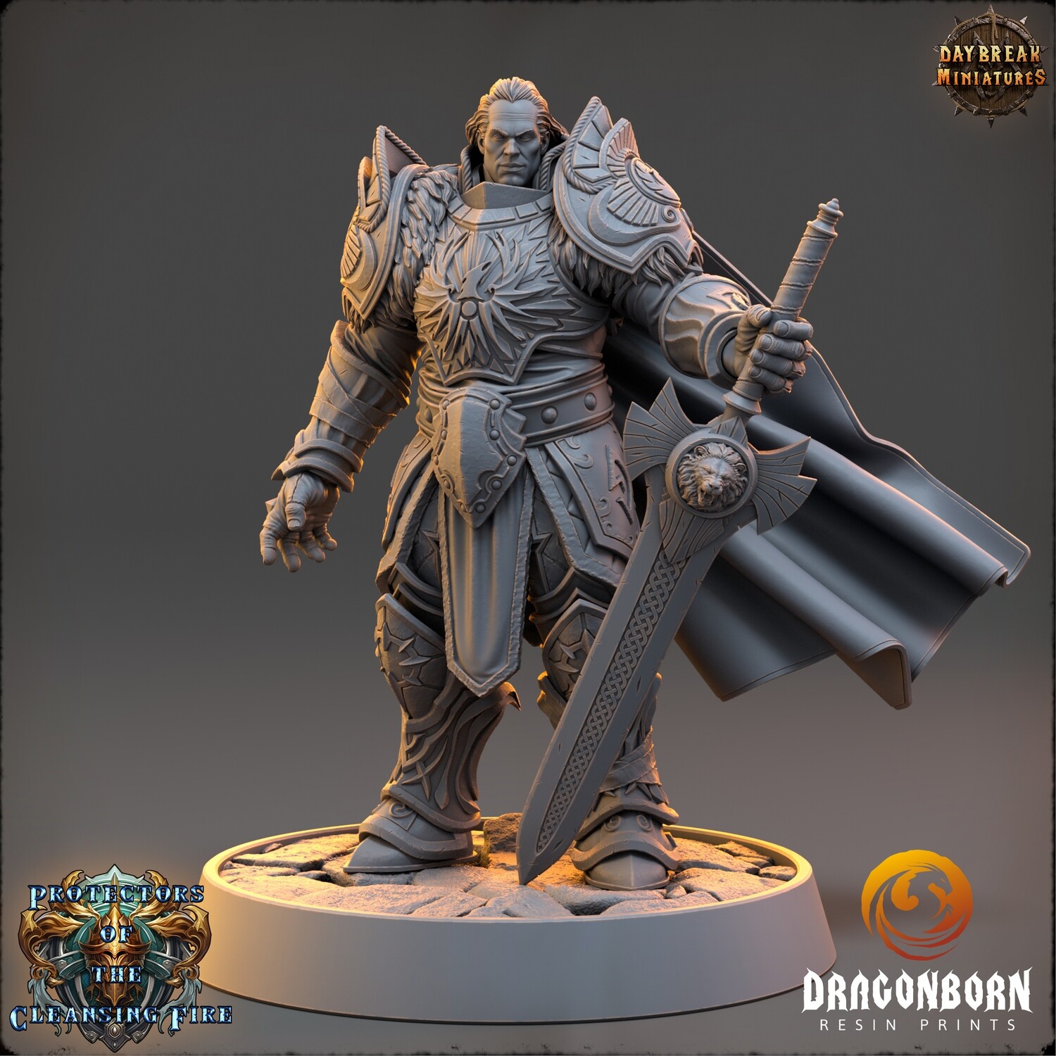 Count Obsidius Wraithflame - Dark Paladin Warrior DnD RPG Wargaming Miniatures