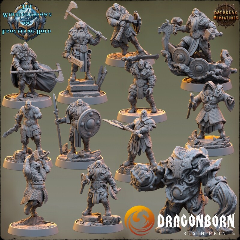 The Wintershadows of Frostfang Hold - Vikings Warriors DnD RPG Wargaming Miniatures