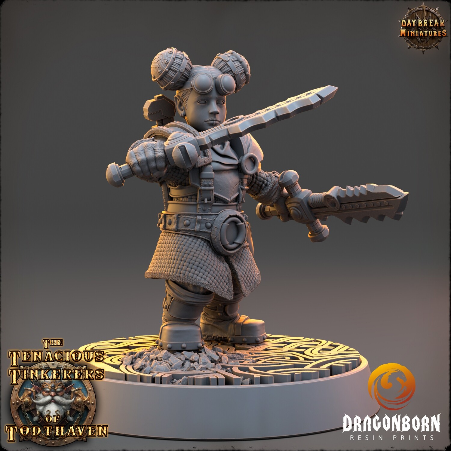 Elsa Brassblade, The Clockwork Sentinel - Gnome DnD RPG Wargaming Miniatures