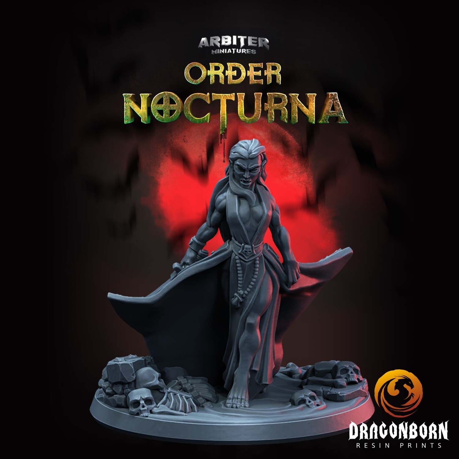 Vampire Female 01 - DnD RPG Wargaming Miniatures - supportless version