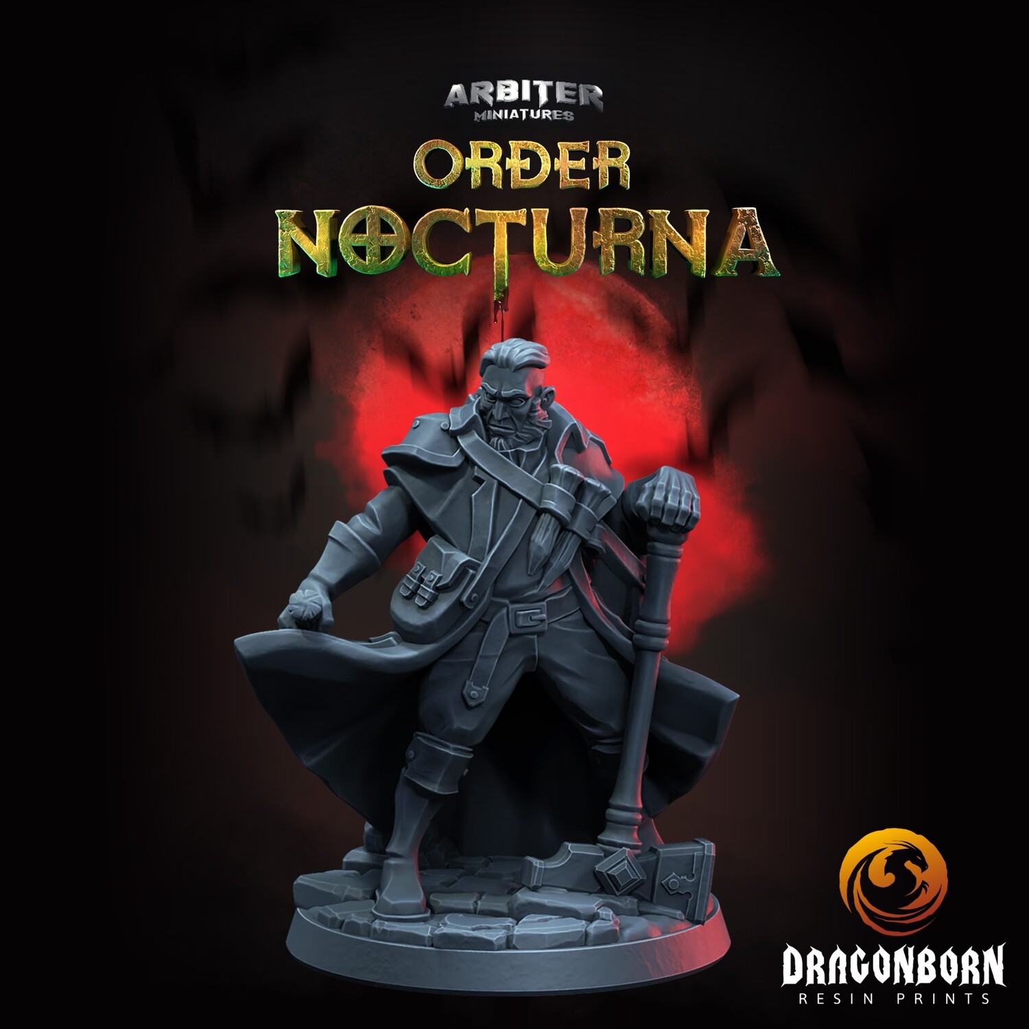 Vampire Hunter Male 01 - DnD RPG Wargaming Miniatures - supportless version
