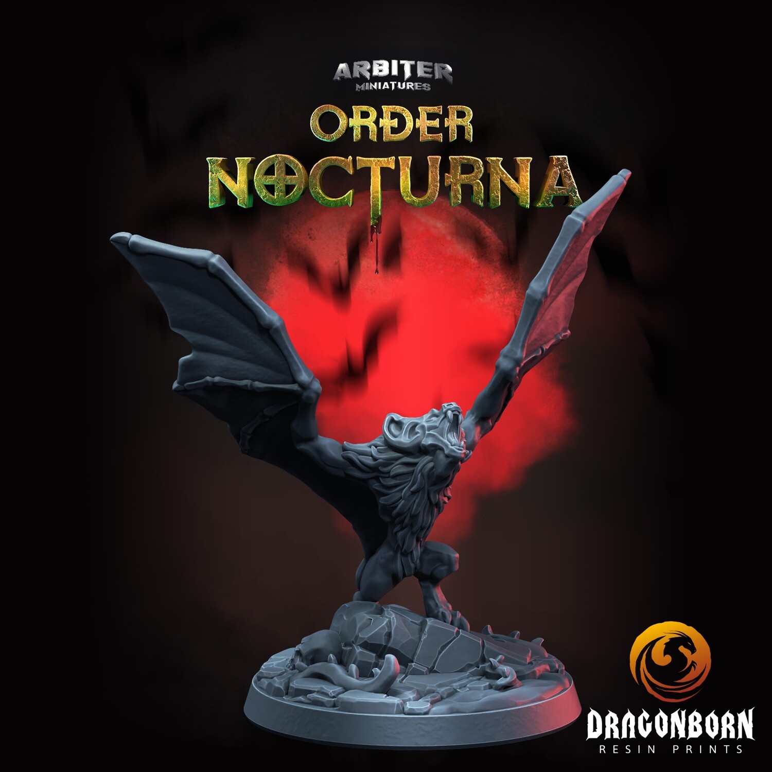 Vampire Bat 01 - DnD RPG Wargaming Miniatures - supportless version