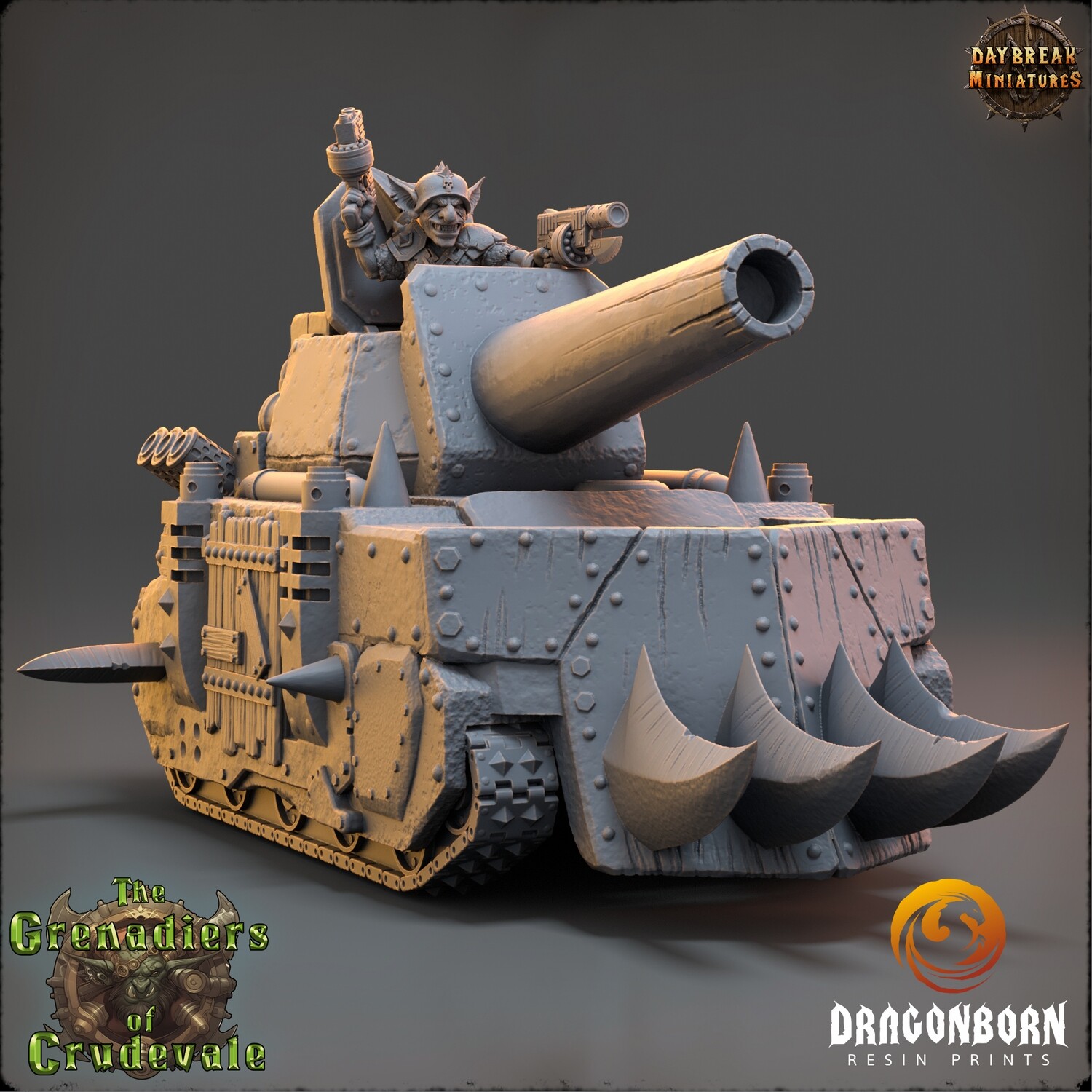 Piston Petrov in Calamity Tank Mark IV - Goblin Tank DnD RPG Wargaming Miniatures