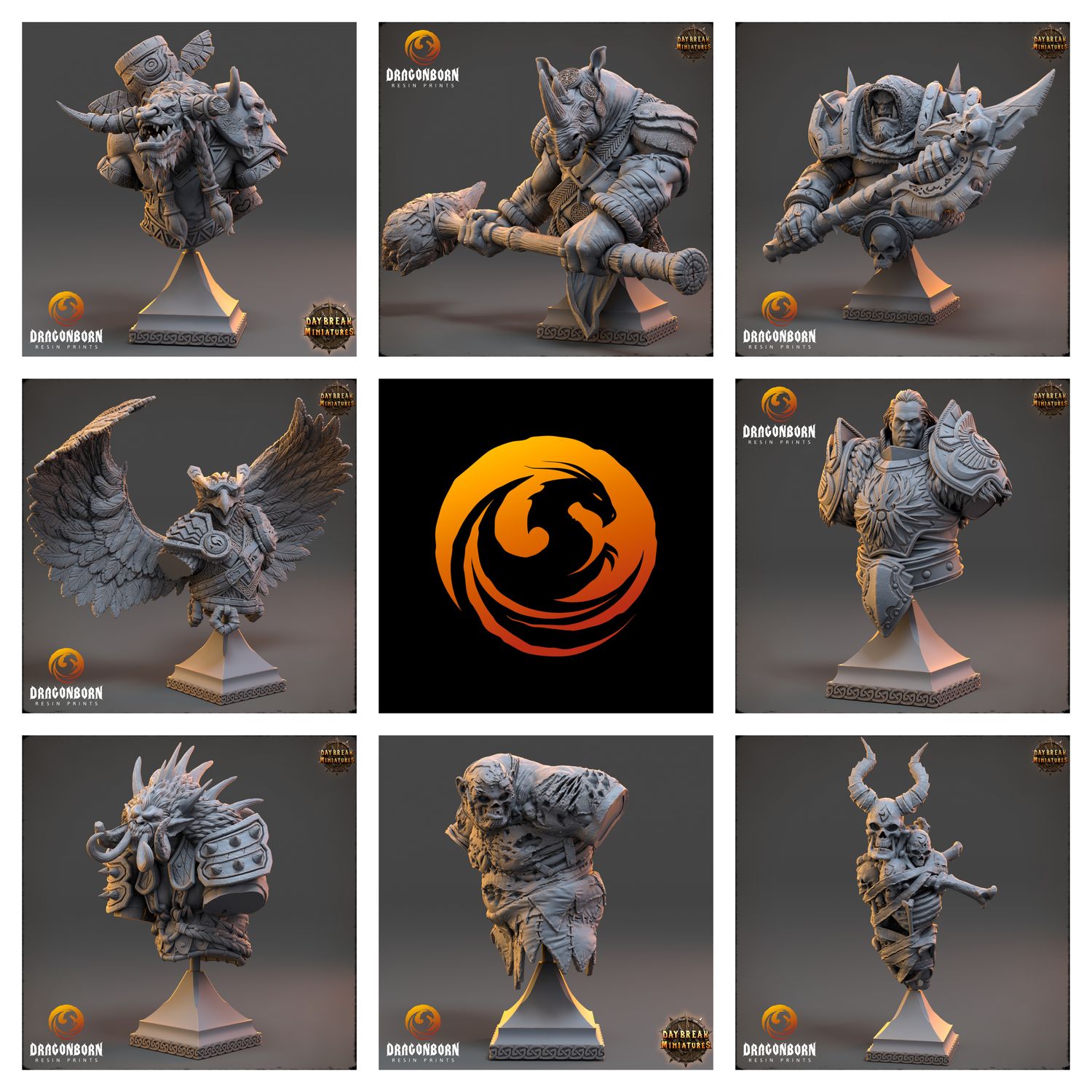 Daybreak Miniatures Display Edition Fantasy Busts Set 8