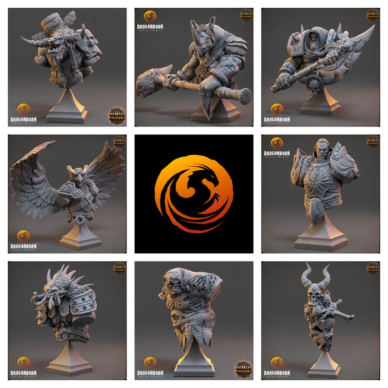 Daybreak Miniatures Display Edition Fantasy Busts Set 8