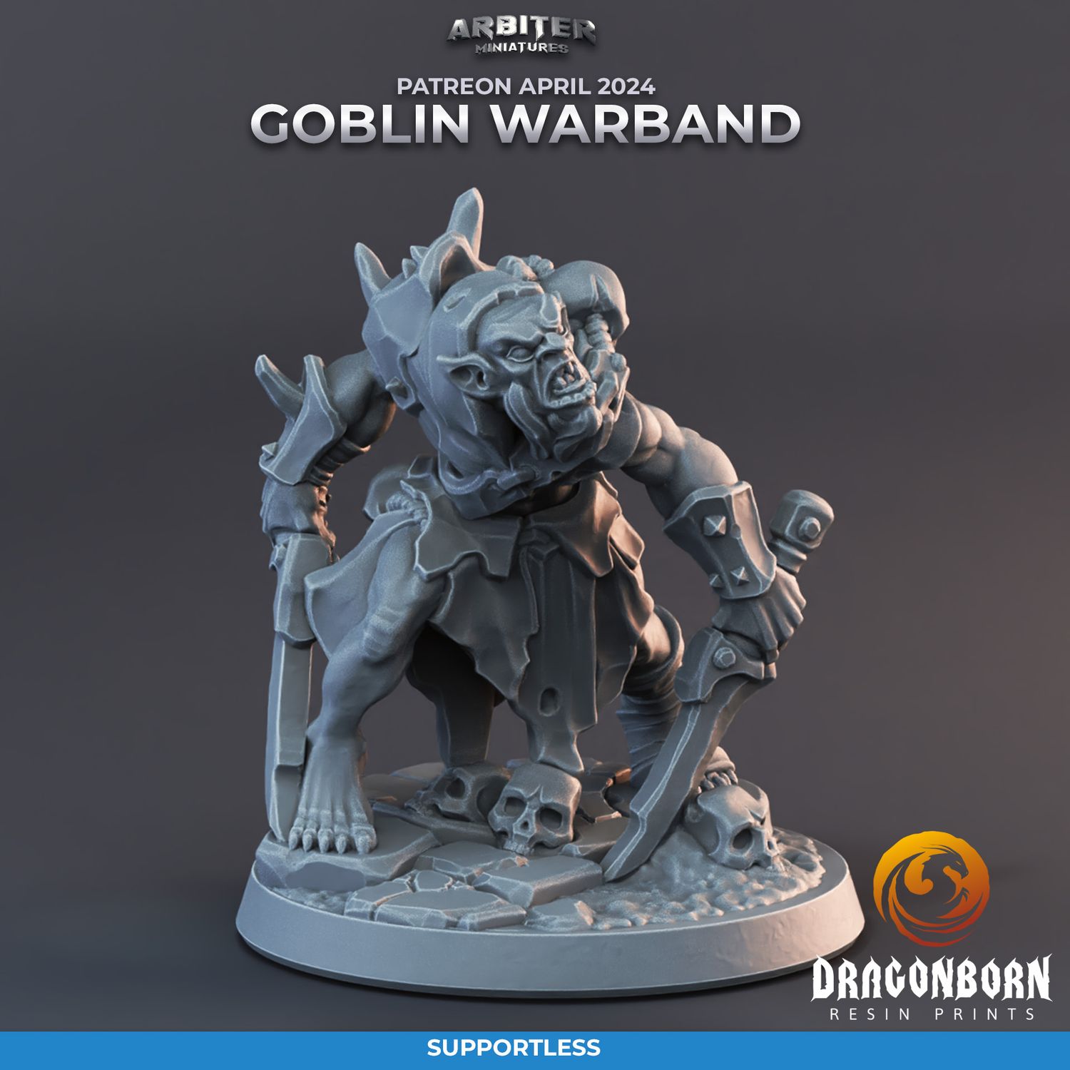 Goblin 1 [24/04] - DnD RPG Wargaming Miniatures - supportless version
