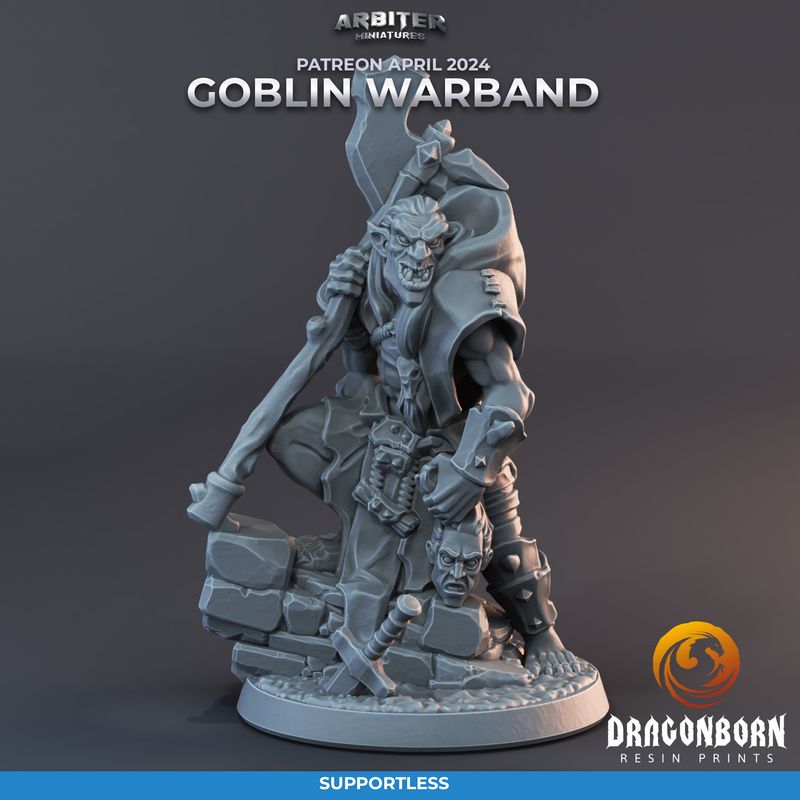 Goblin Captain [24/04] - DnD RPG Wargaming Miniatures - supportless version