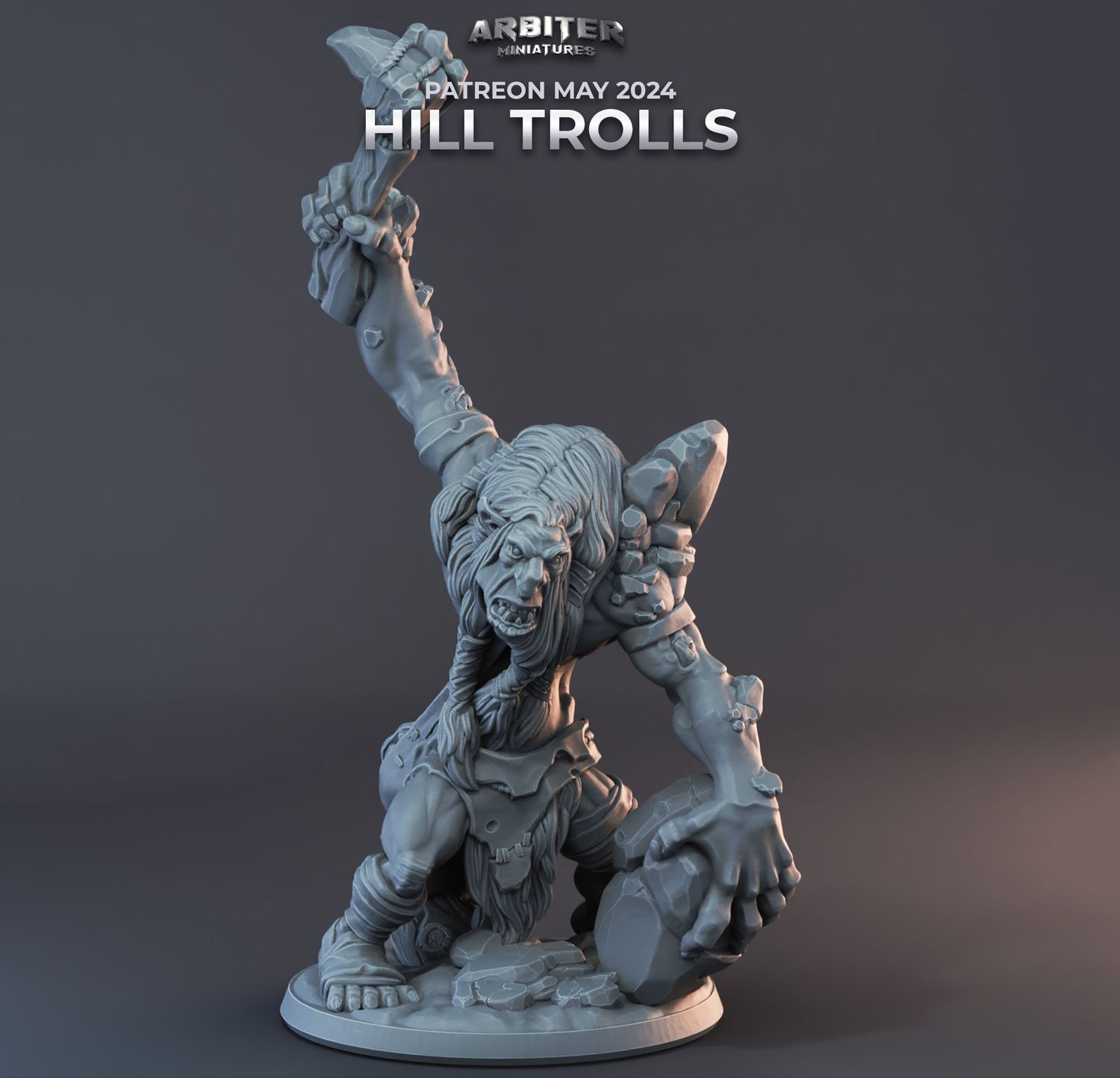 Troll 1 [24/05] - DnD RPG Wargaming Miniatures - supportless version