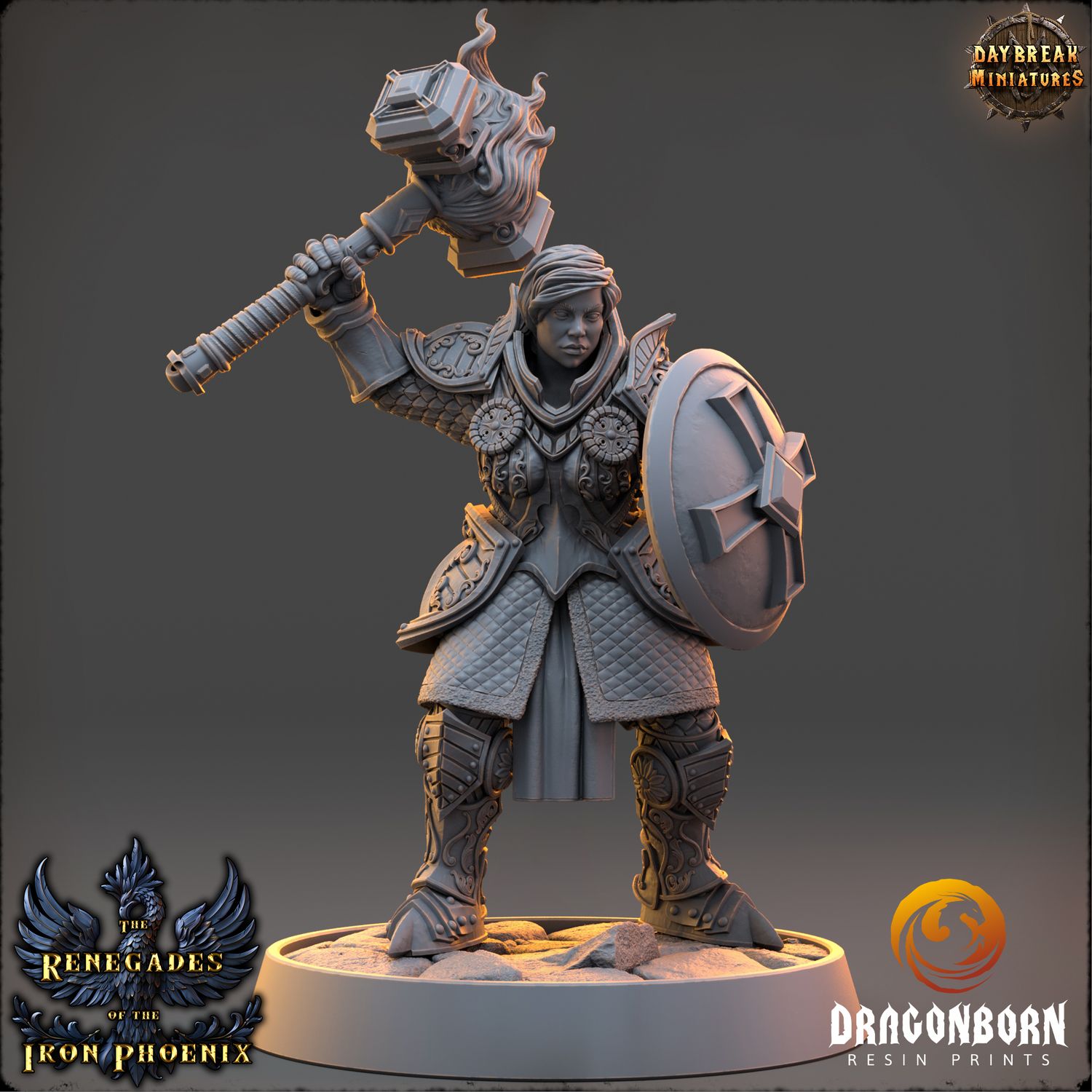 Amandine de l´Aube Radieuse - Paladin Warrior DnD RPG Wargaming Miniatures