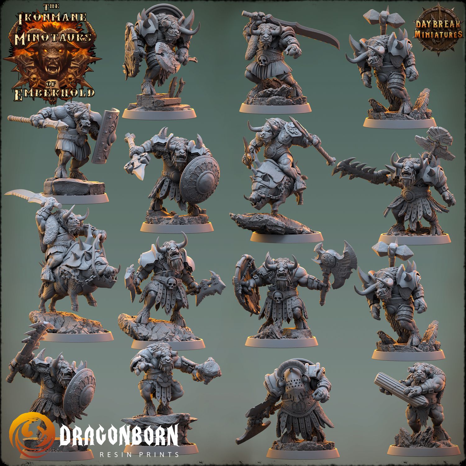 The Ironmane Minotaurs of Emberhold - Minotaurs Warriors DnD RPG Wargaming Miniatures