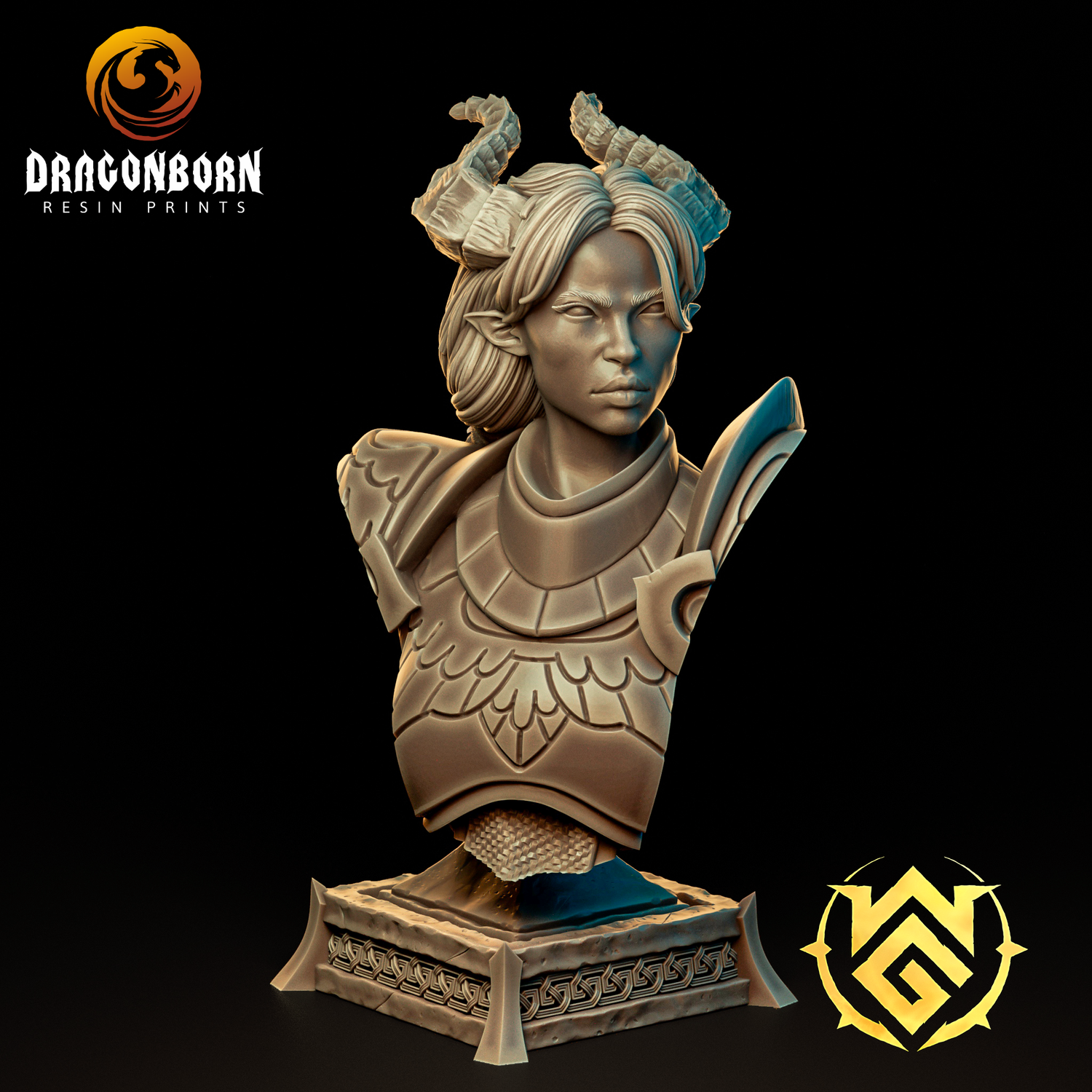 Bust of Duskgate Champion - Tiefling Paladin Acolyte