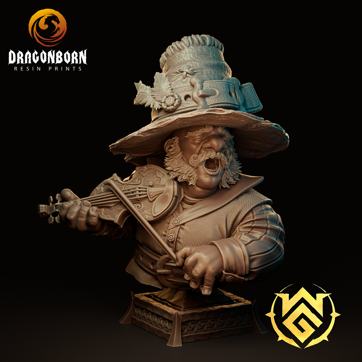 Bust of Fiddle Master Felix - Rock Gnome Bard Tavern Performer