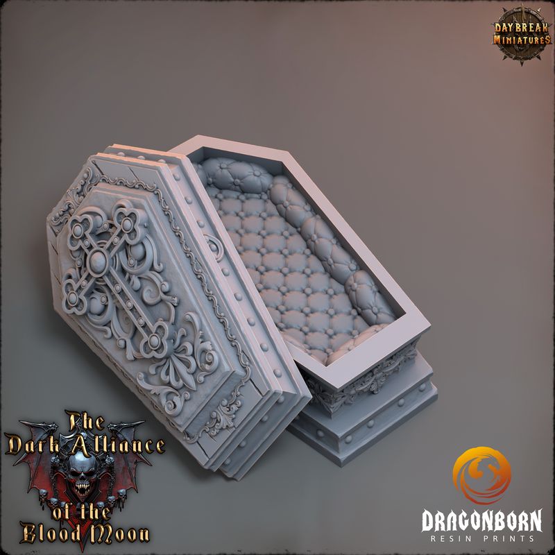 Open tomb of Serpentus Nightshade - Vampire Warrior DnD RPG Wargaming Miniatures